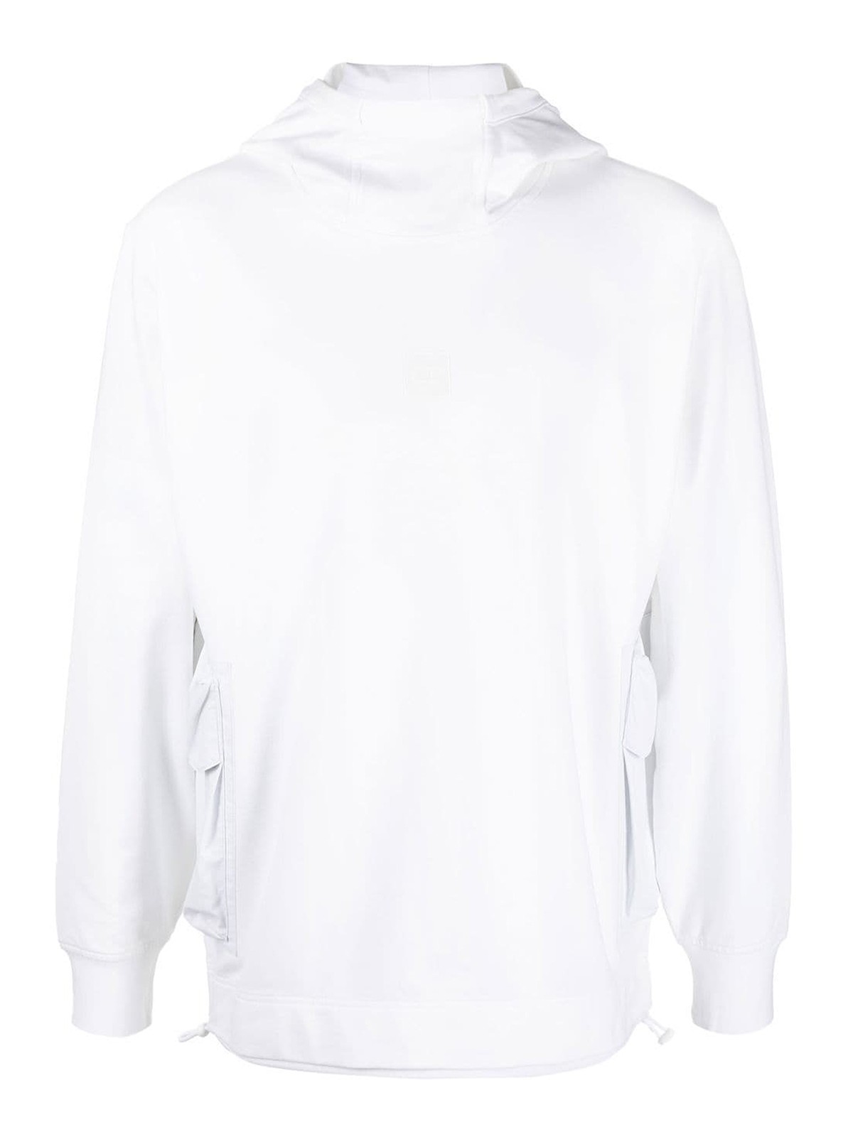 C.p. Company Cargo-pocket High-neck Hoodie In White