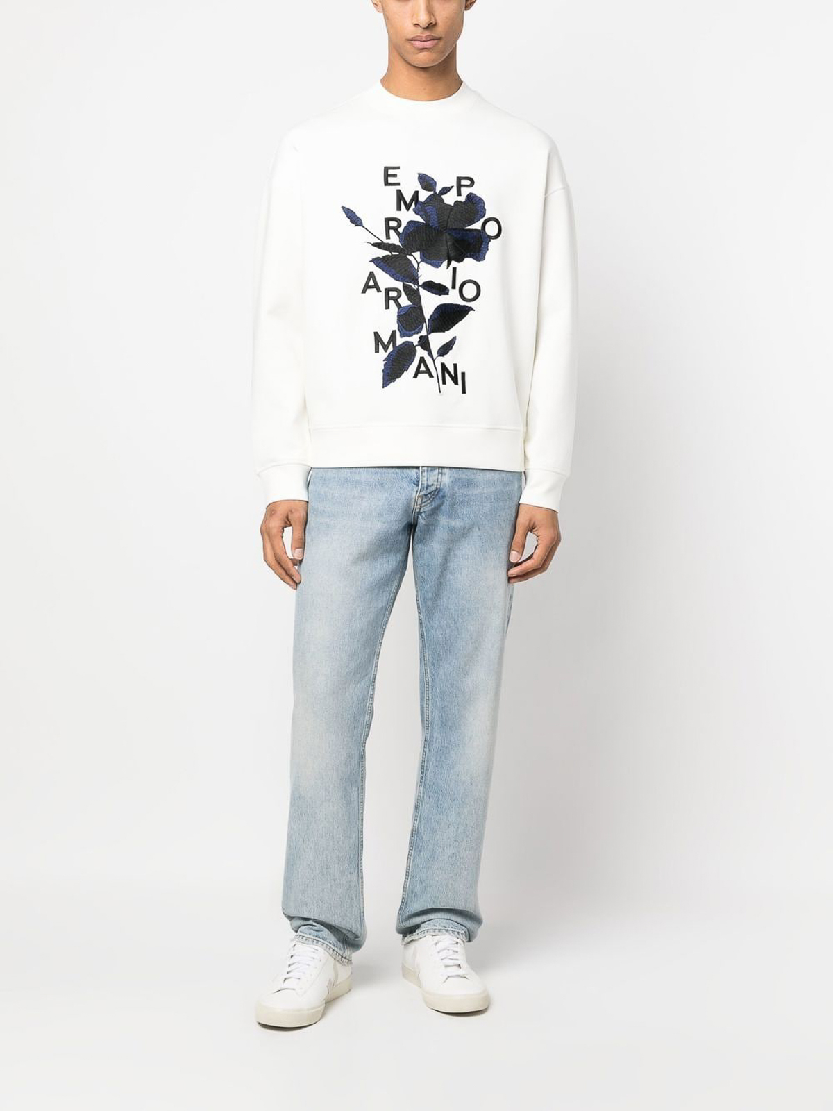 Emporio Armani Floral logo-embroidered sweatshirt