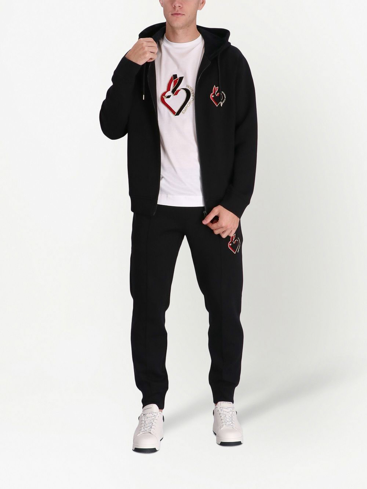 Emporio Armani Year of the rabbit zip-up hoodie with logo