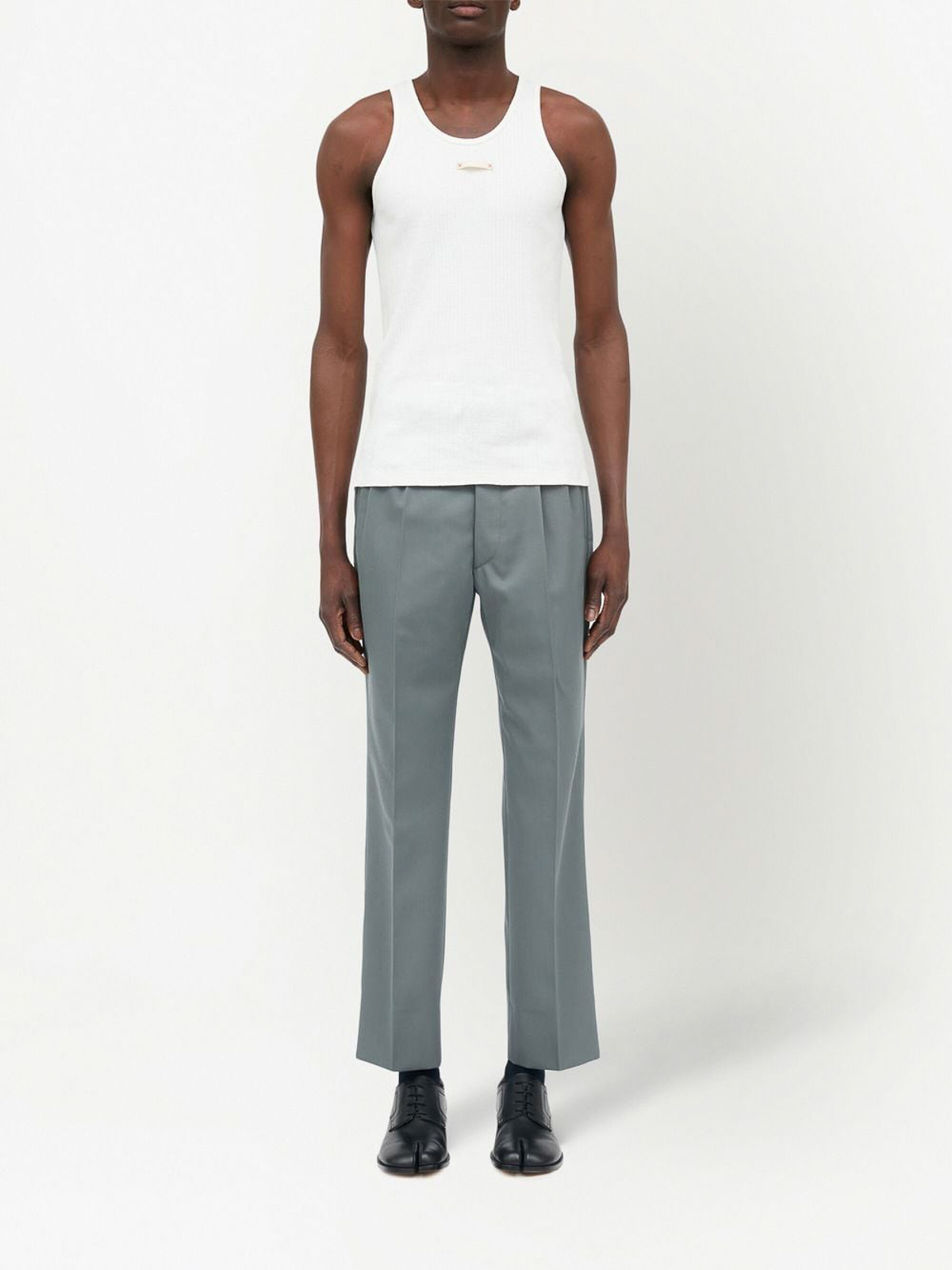 cotton logo-patch tank top, Maison Margiela