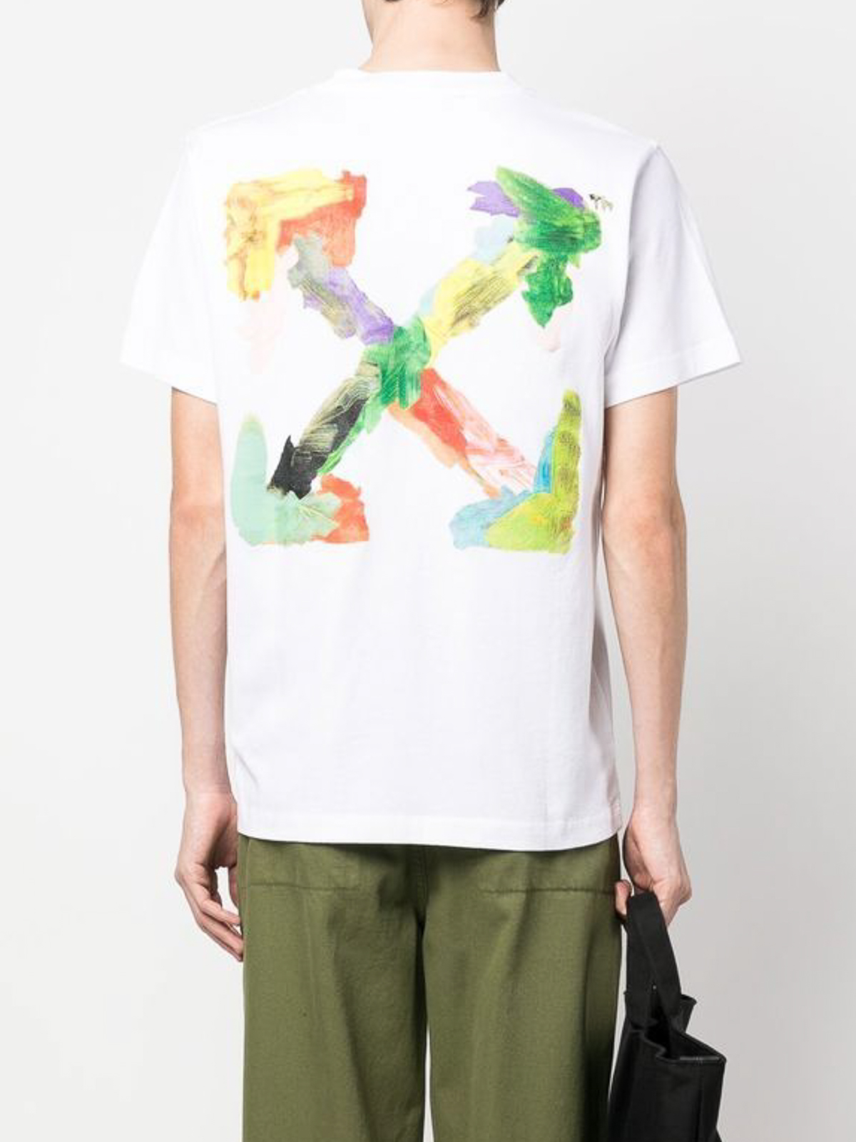 【送料&関税込】Off-White Multicolor Polyamide Blend T-shirt Off-White Cotton crewneck T-shirt with logo