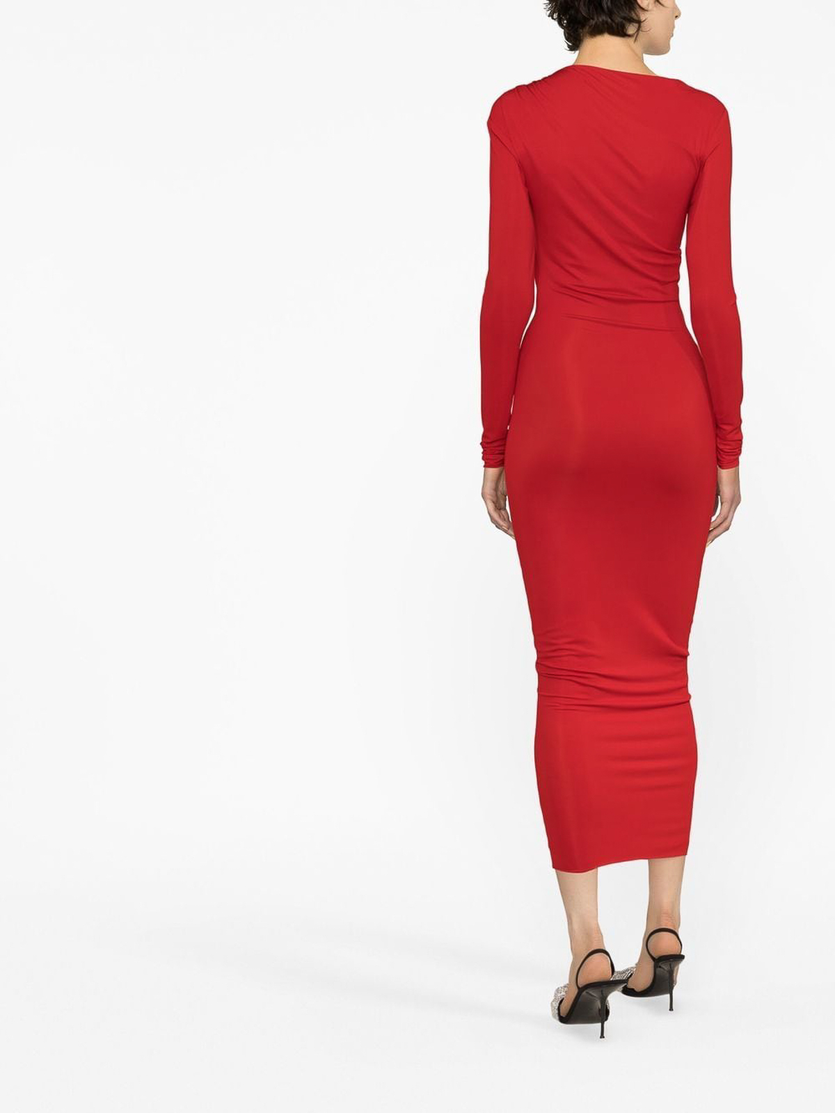 Shop Alexandre Vauthier Cut-out Detailed Dress With  Stretch-design In Red