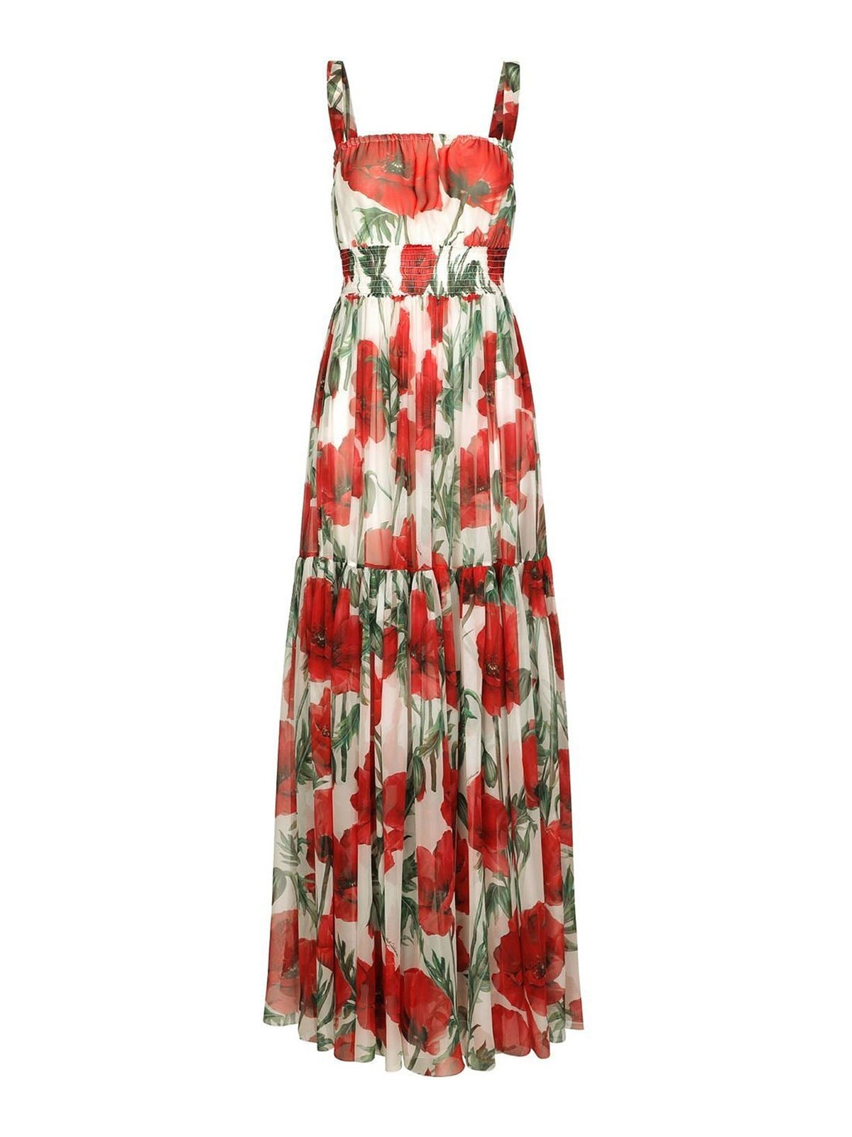 美品❢DOLCE＆GABBANA　薔薇　柄　スカート　38　SILK Dolce & Gabbana Floral-print silk dress with shirred effect