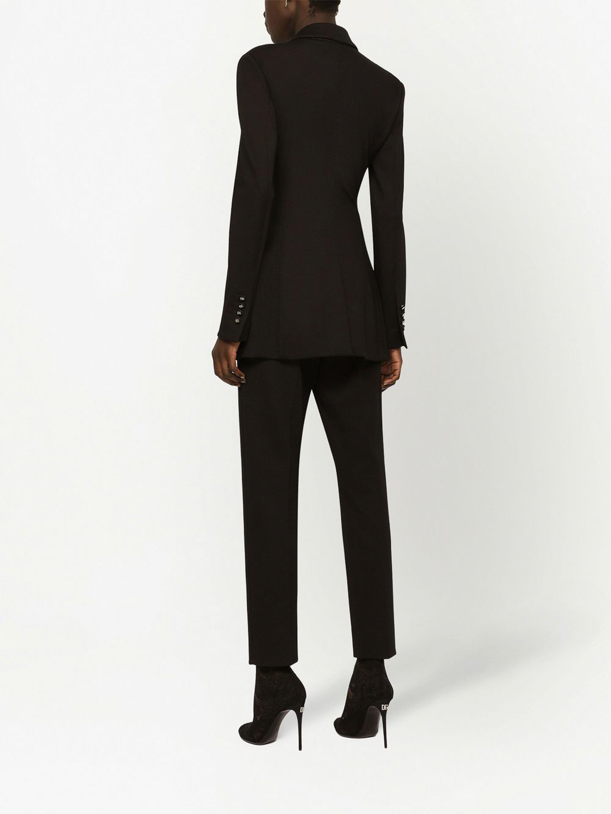 Shop Dolce & Gabbana Tailored Tapered Trousers With High Waist In Black
