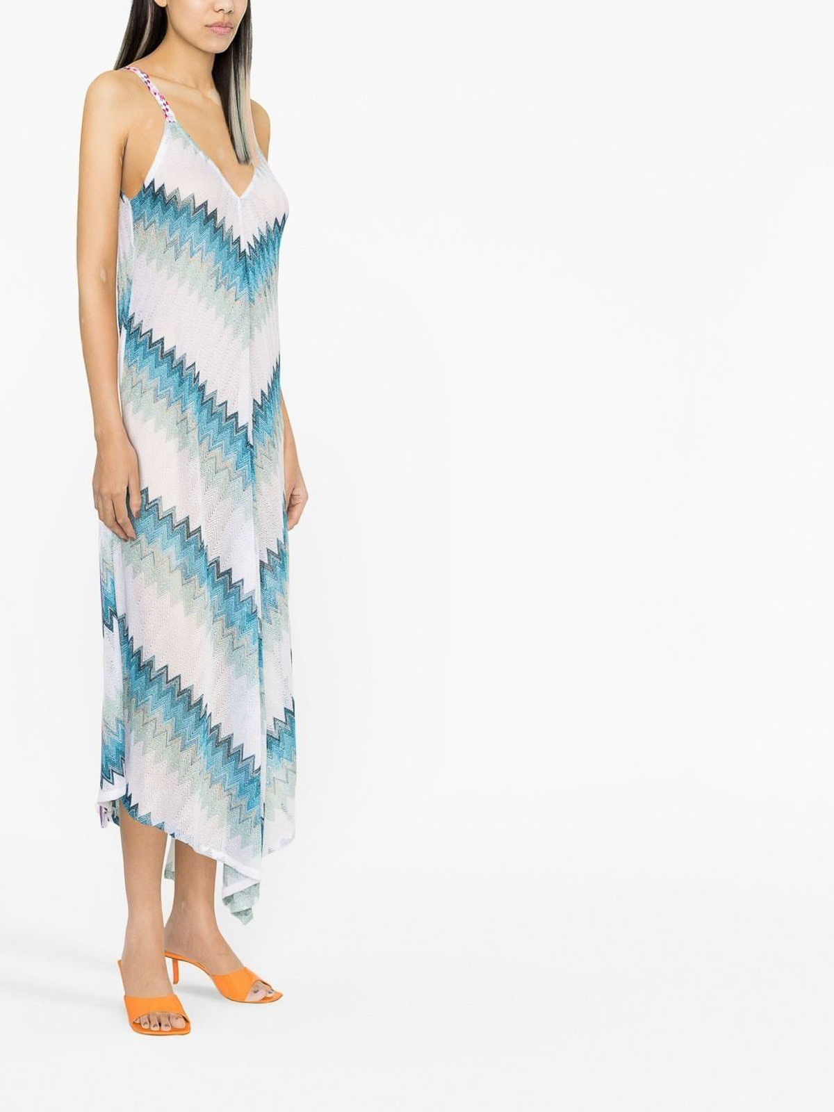 Missoni Crochet-knit v-neck dress with thin straps|MS23SQ0CBR00JJS728C