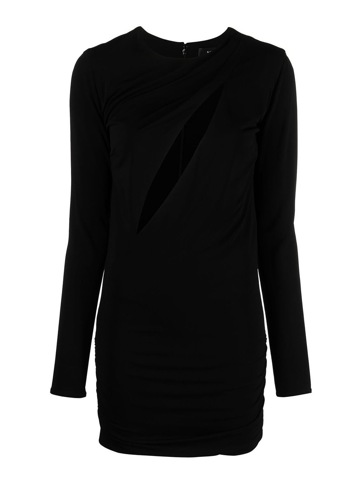 Versace Cut-out Crewneck Dress With Rear Zip In Black