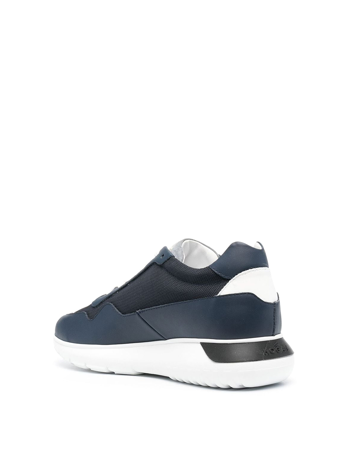 Shop Hogan Panelled Leather Sneakers With Logo In Azul