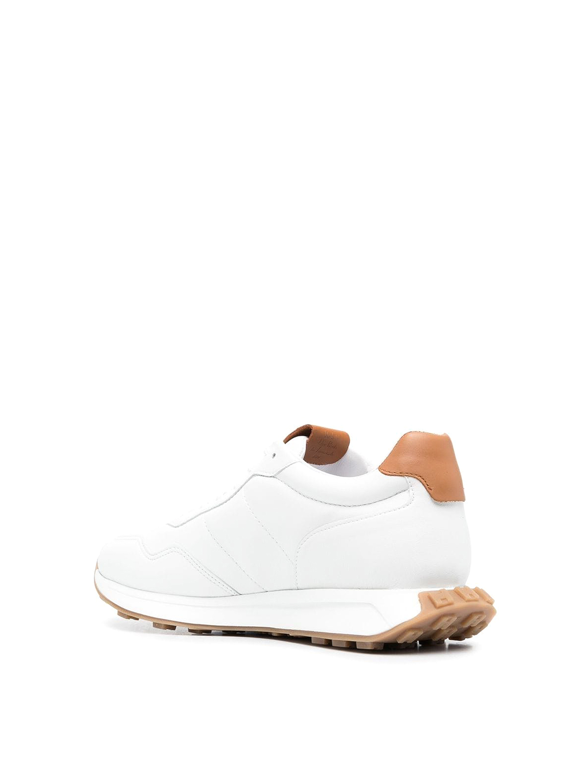 Shop Hogan Contrast-detailing Leather Sneakers In Blanco