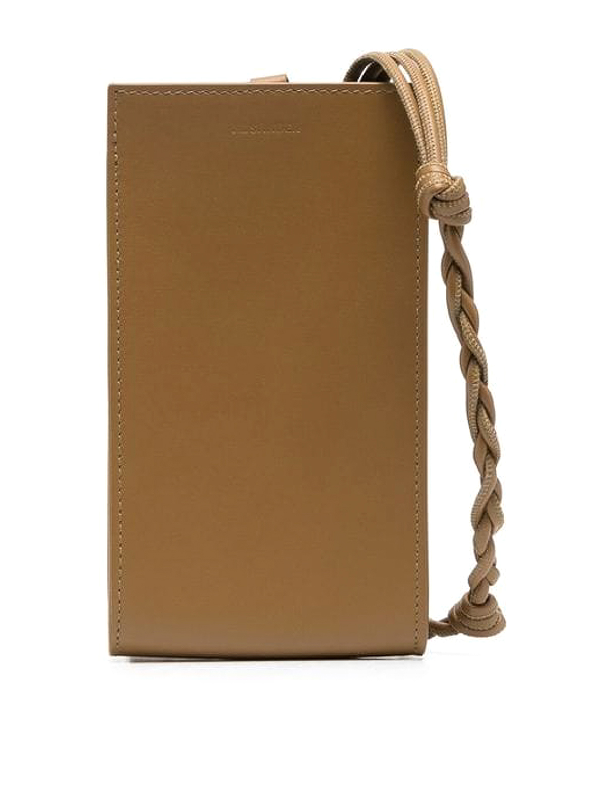 Jil Sander Leather Logo-detail Neck Bag In Brown