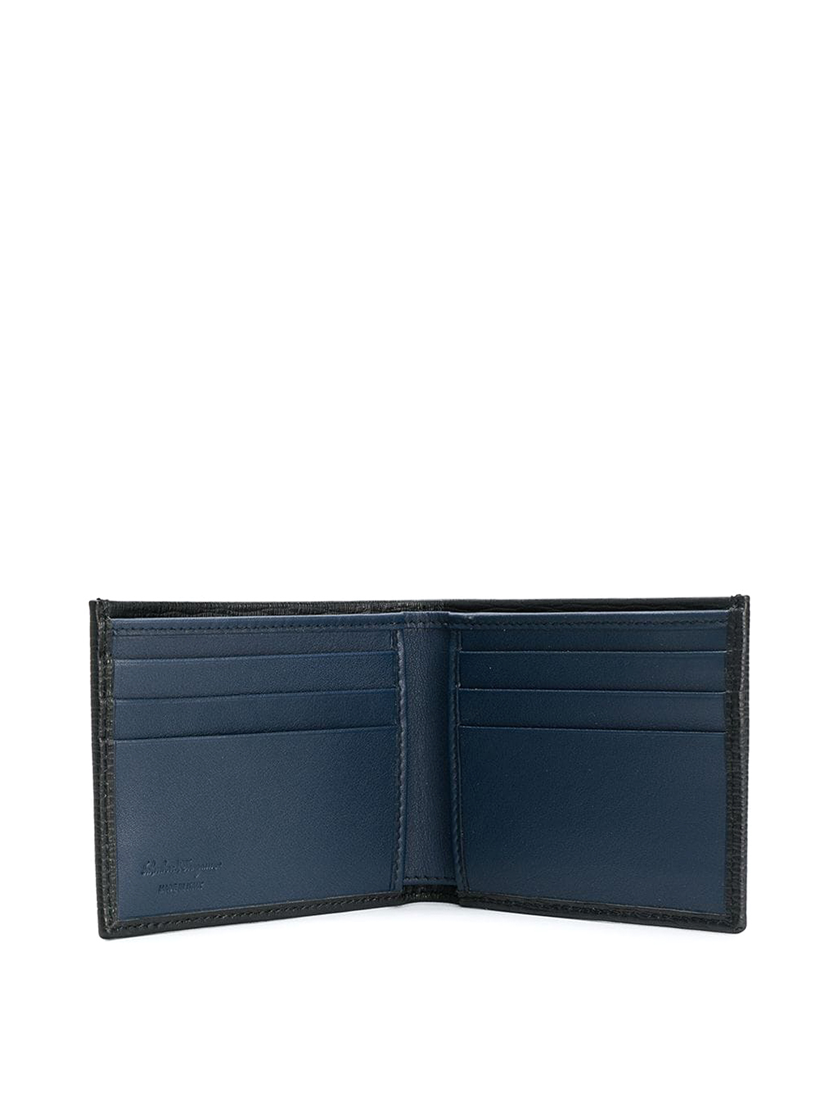 Shop Ferragamo Textured Leather Wallet With Logo In Black