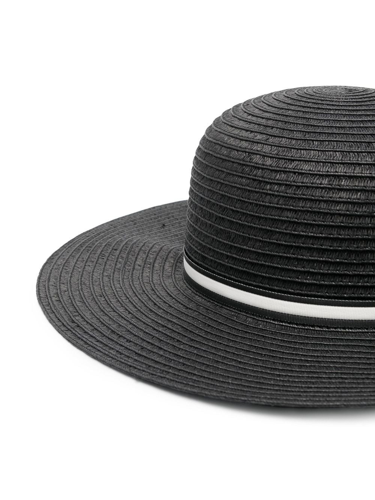 Shop Borsalino Interwoven Designed Giselle Hat In Black