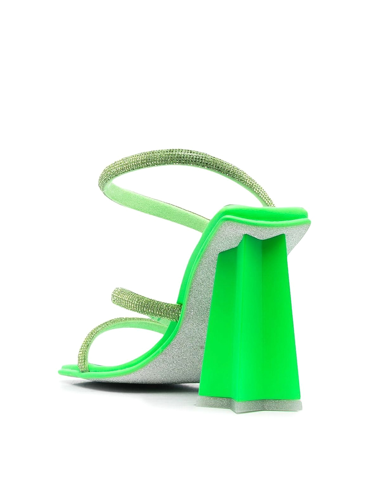 Shop Chiara Ferragni Star Heeled Leather Sandals In Green