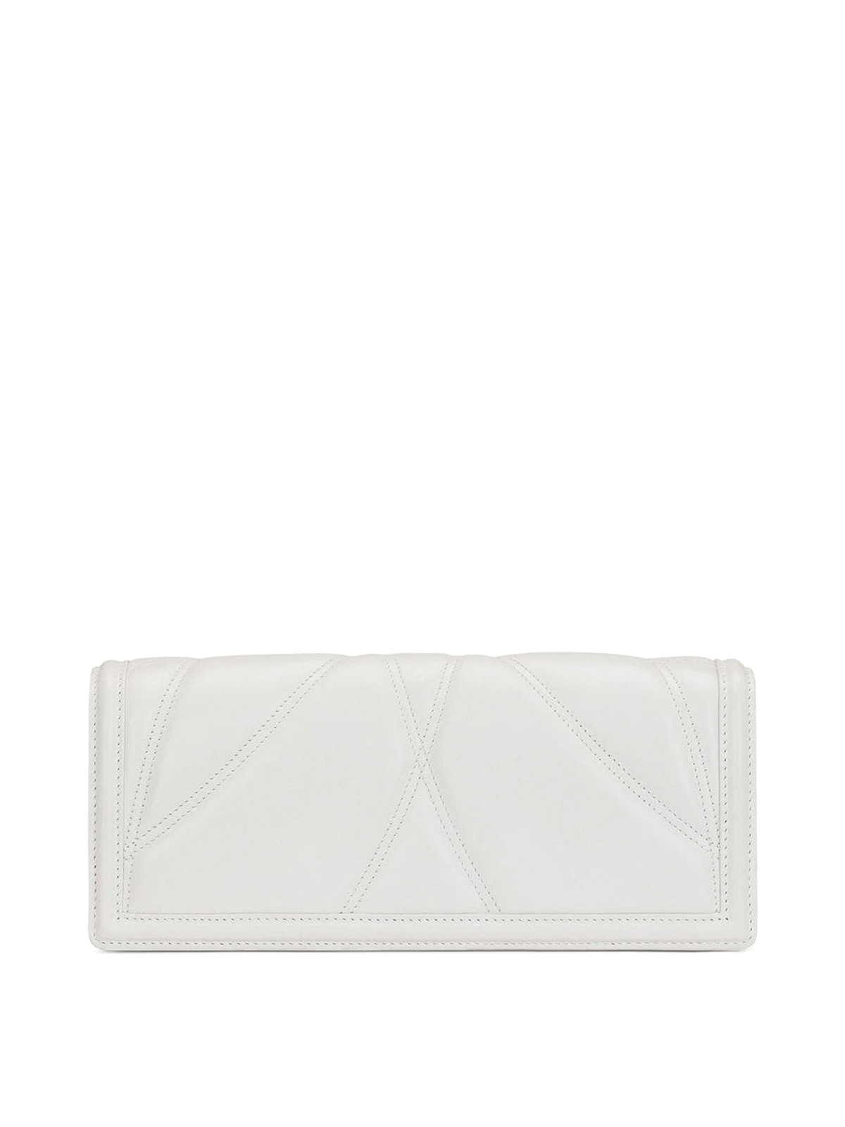 Shop Dolce & Gabbana Logo Leather Clutch With Matelass Effect In White
