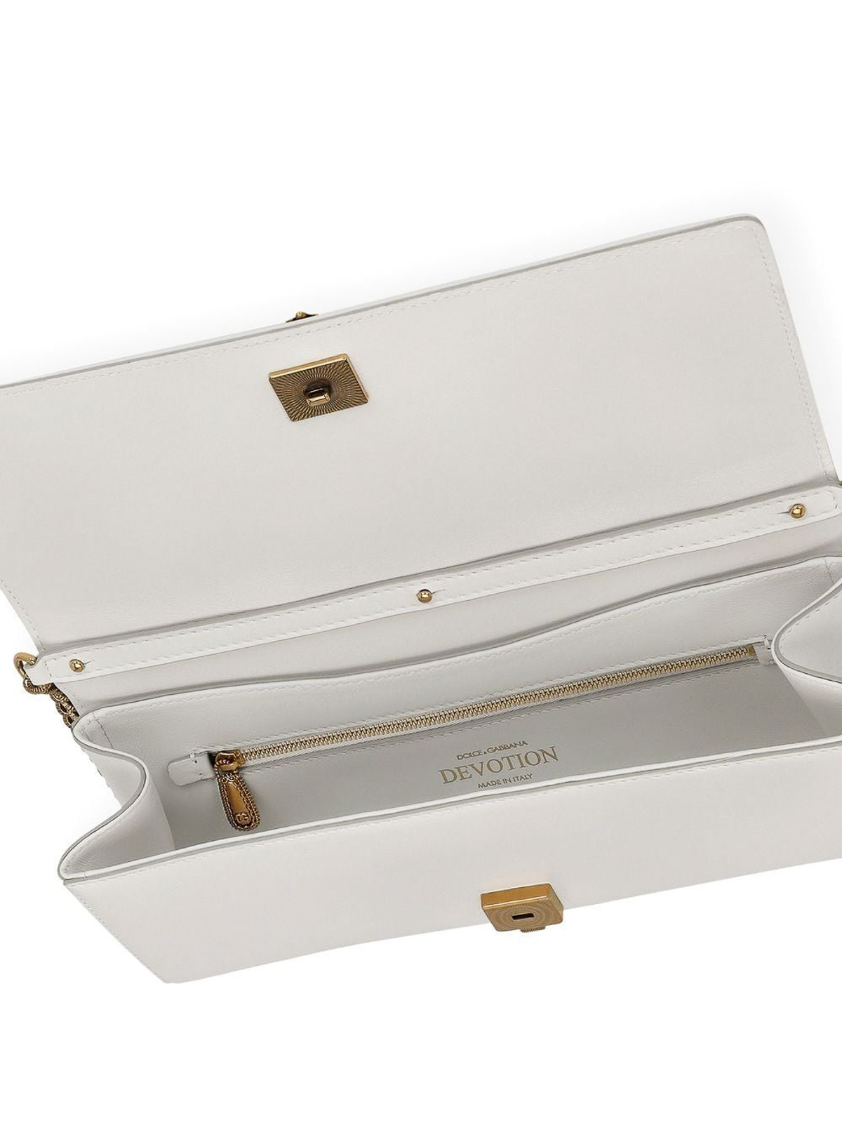 Shop Dolce & Gabbana Logo Leather Clutch With Matelass Effect In White