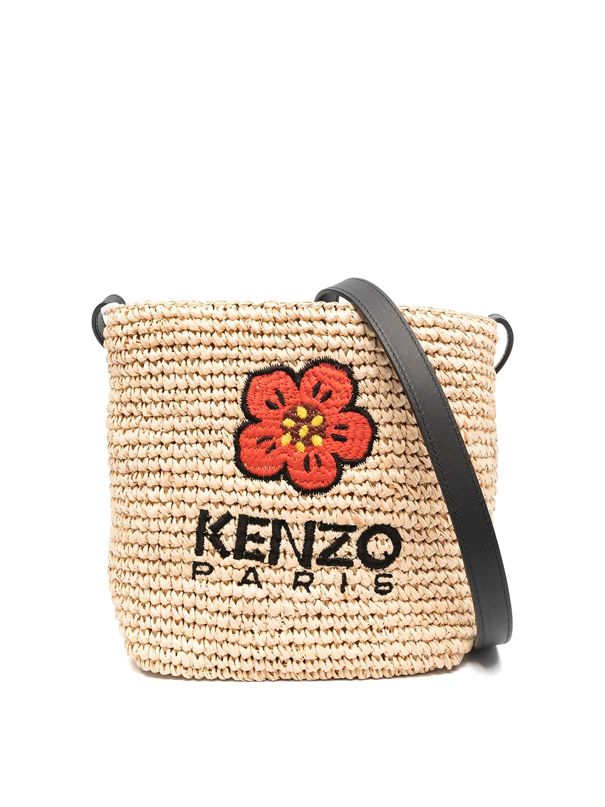 Totes bags Kenzo Boke flower straw bag with leather strap