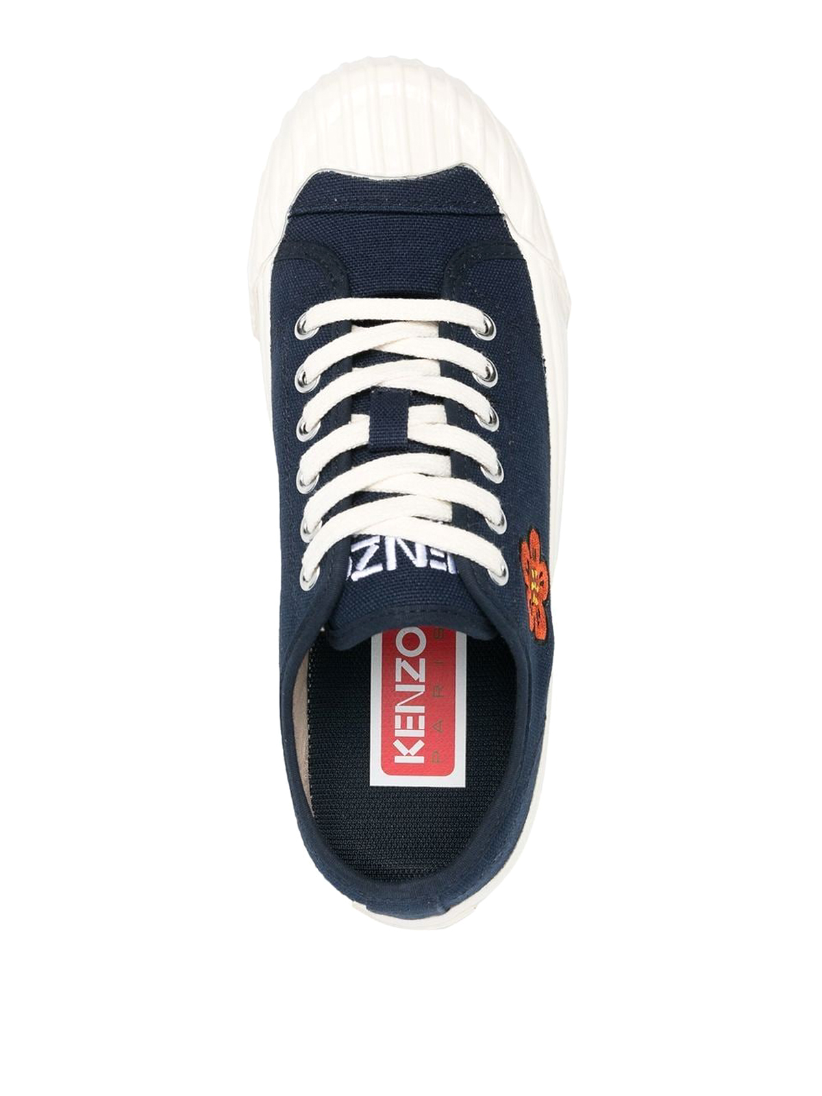 Shop Kenzo Boke Flower Cotton Sneakers In Blue