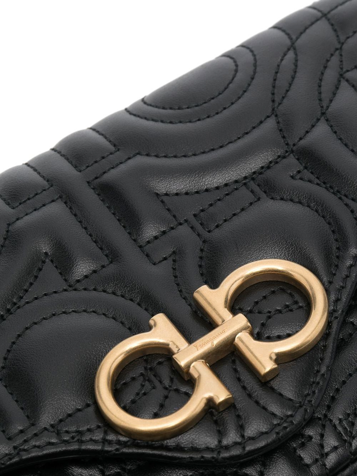 Ferragamo Leather Wallet w/ Chain