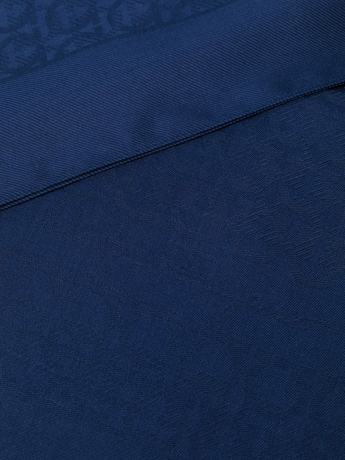 Shop Ferragamo Oxford Silk-wool Gancini Print Scarf In Blue