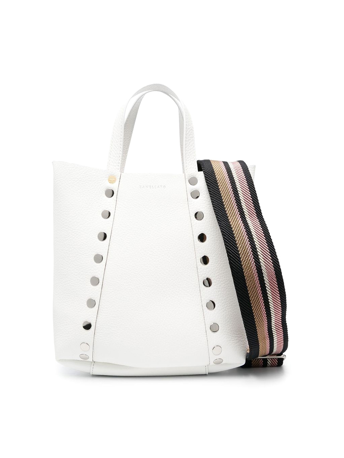 Zanellato stud-detail leather bag - White