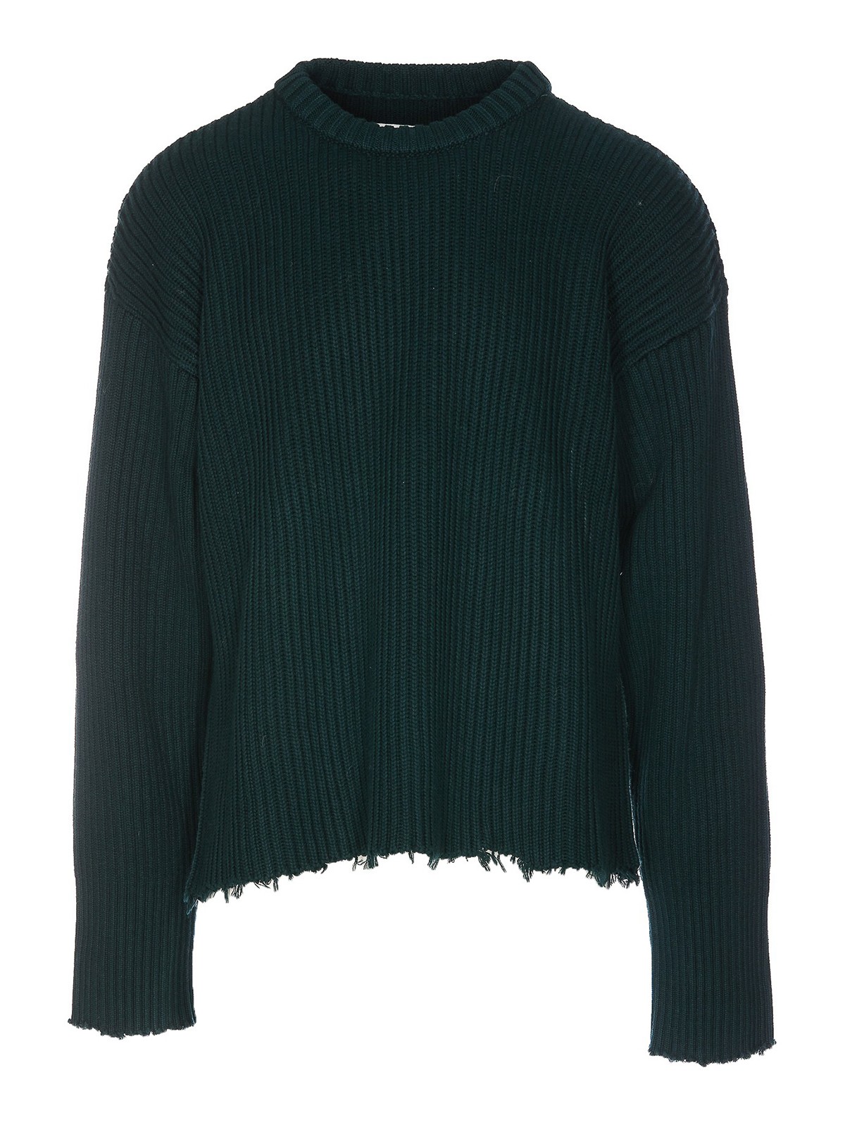 MM6 Maison Margiela Ripped effect crewneck sweater|S52GP0129S18154650