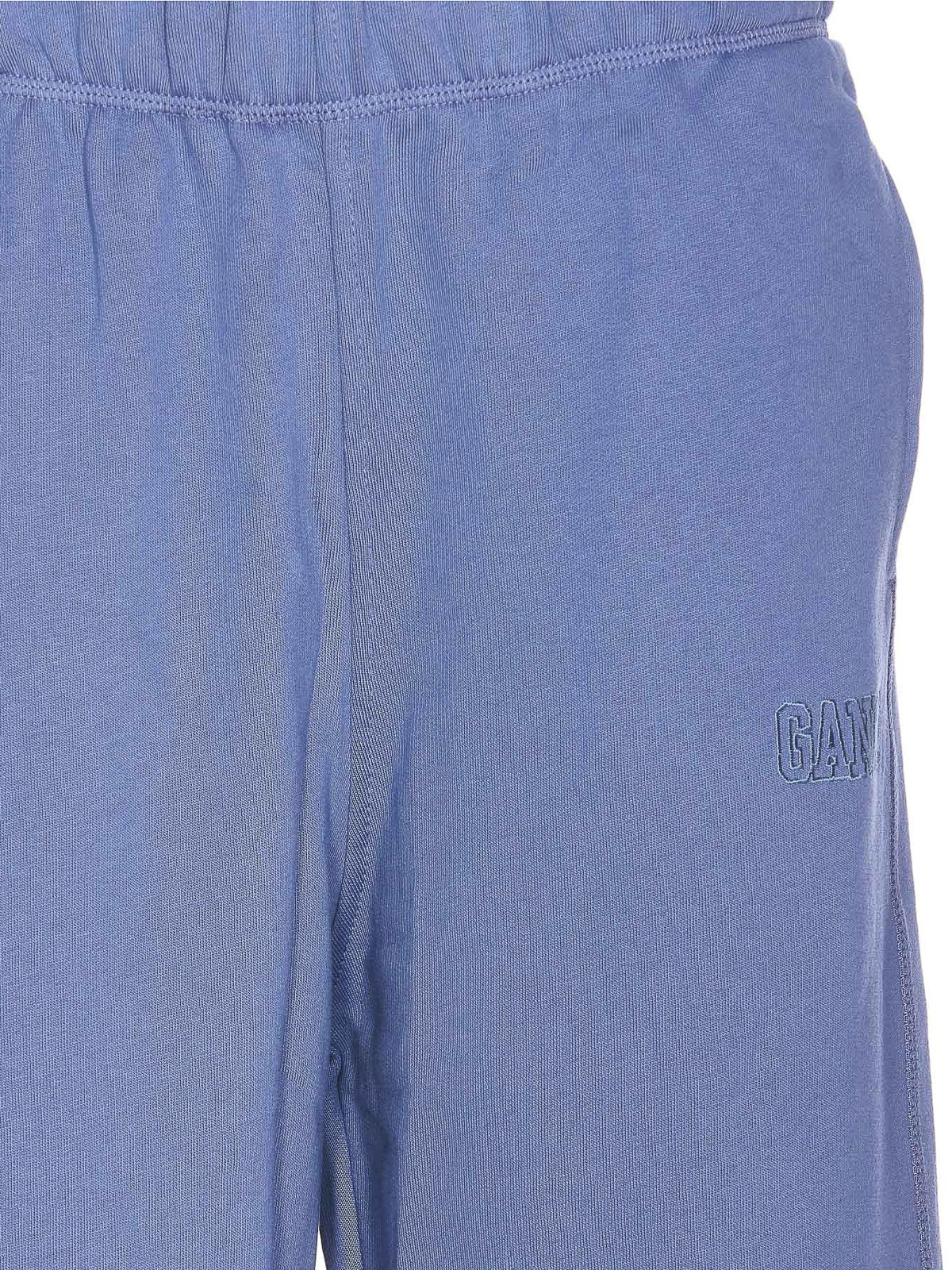 Ganni Track pants with elastic waist and logo - Blue | T3382758
