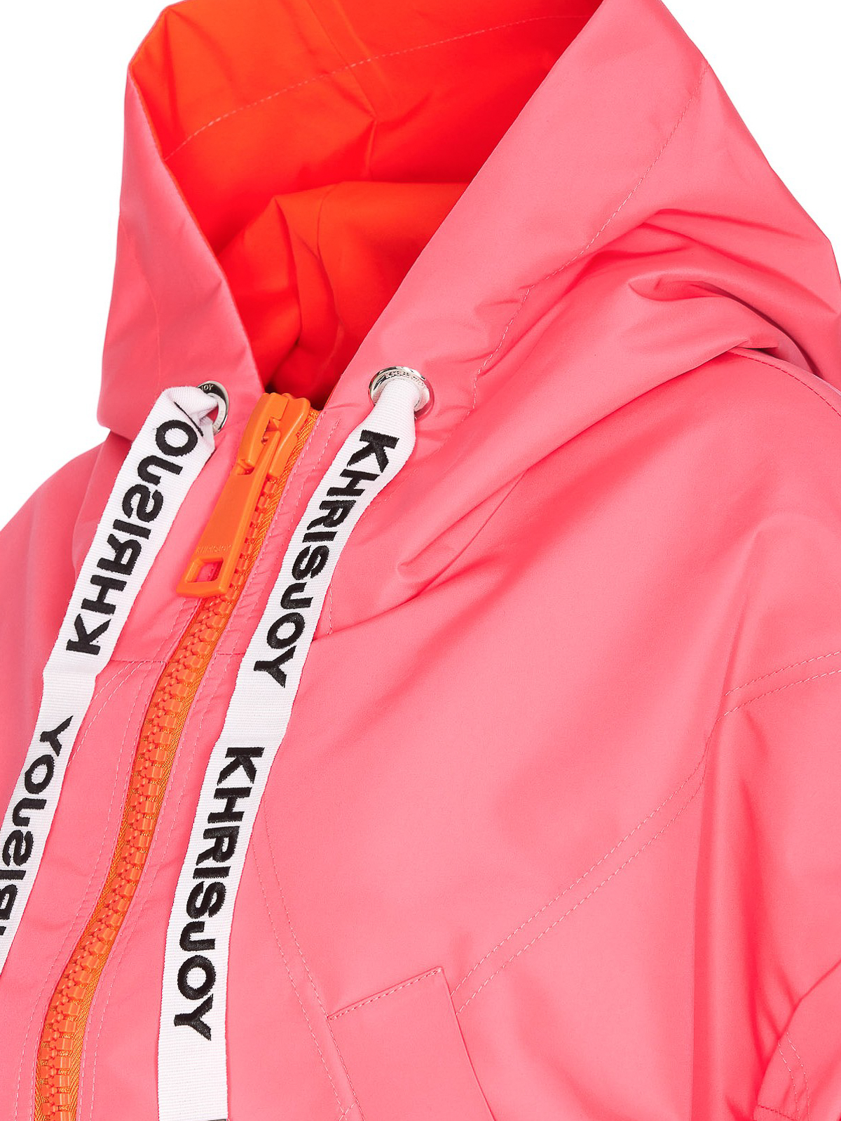 Shop Khrisjoy Cropped Windbreaker Jacket With Zip In Rosado