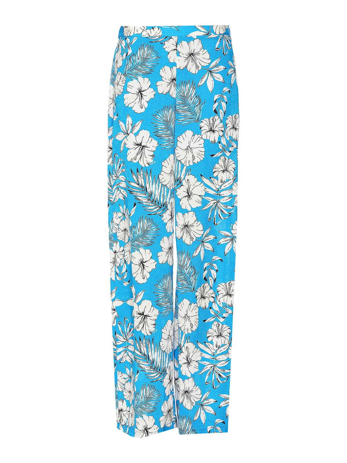 Pinko Pacato Floreal Printed Wide Leg Pants In Blue