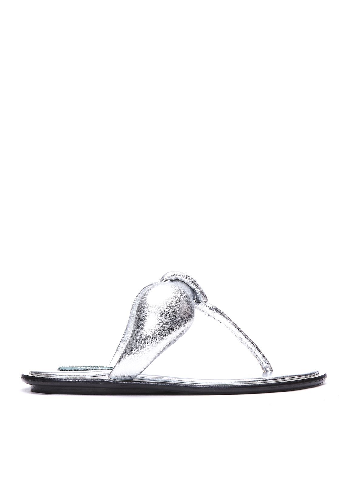 Emilio Pucci Silver Metallic Sandals With Padded Effect