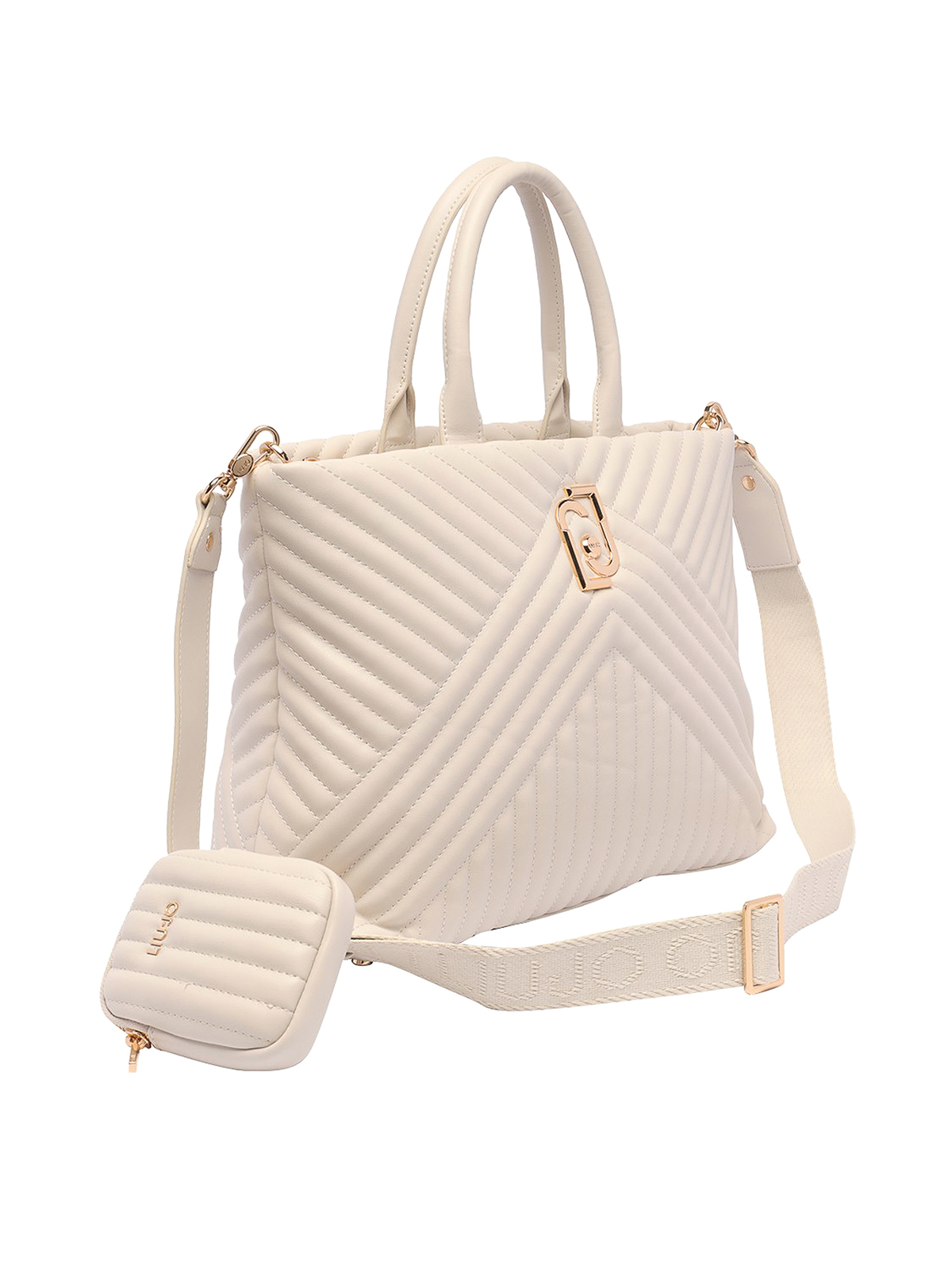 Liu Jo Tote Bag In Canvas And Synthetic Leather