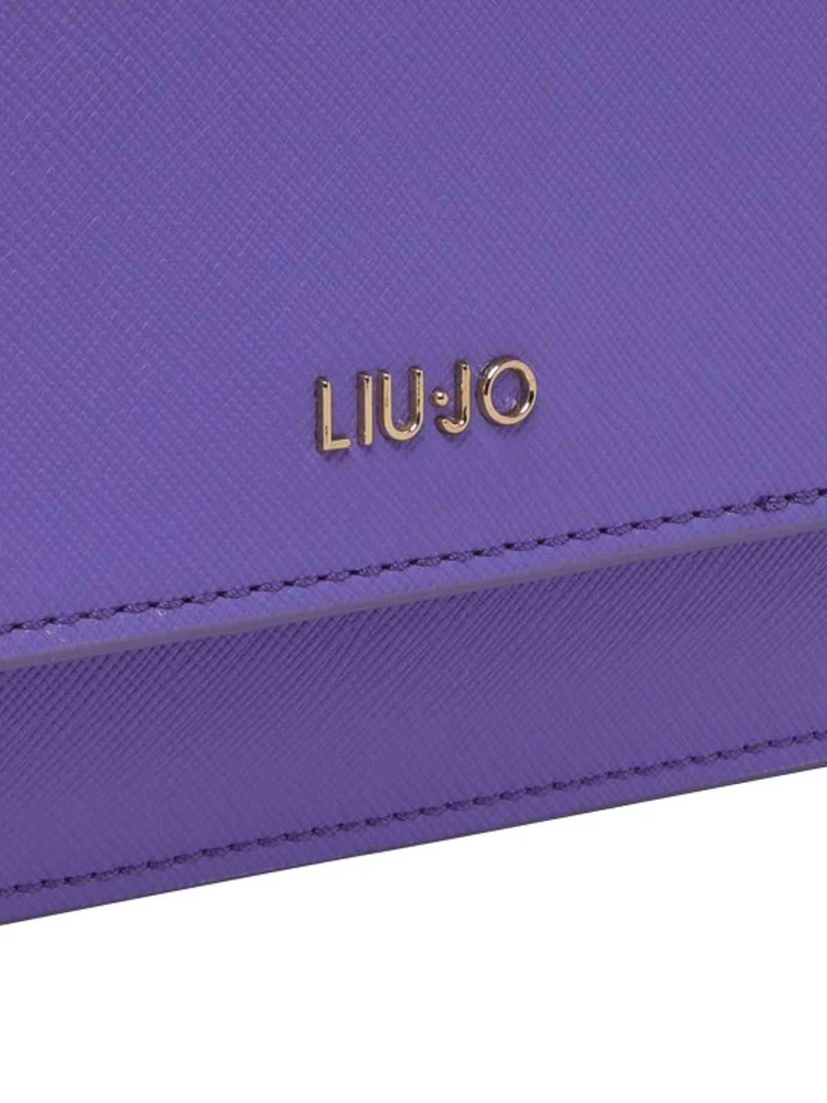 Shop Liu •jo Logo Clutch With Magnetic Closure And Chain In Purple