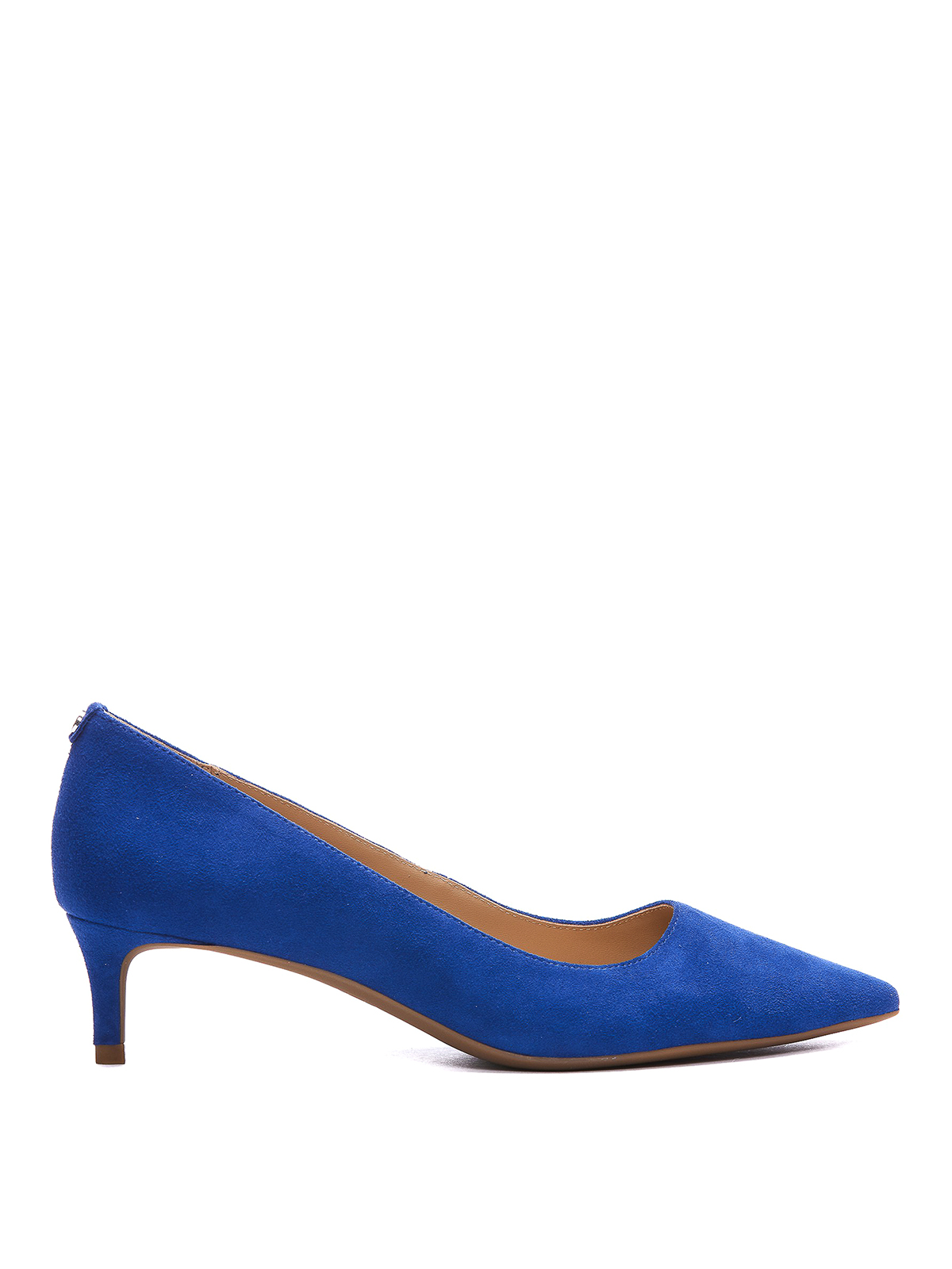 Michael Kors Low Heeled Suede Court In Blue