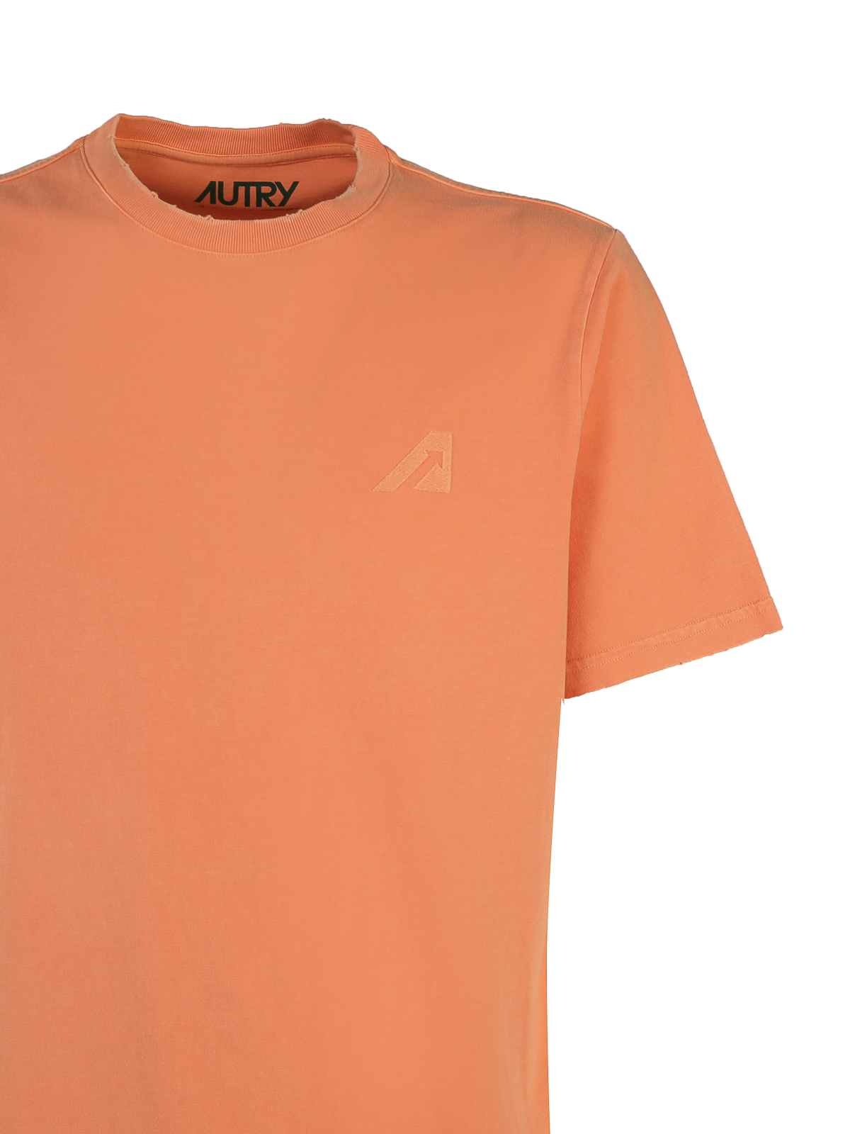 Shop Autry Crewneck T-shirt In Pure Cotton In Orange
