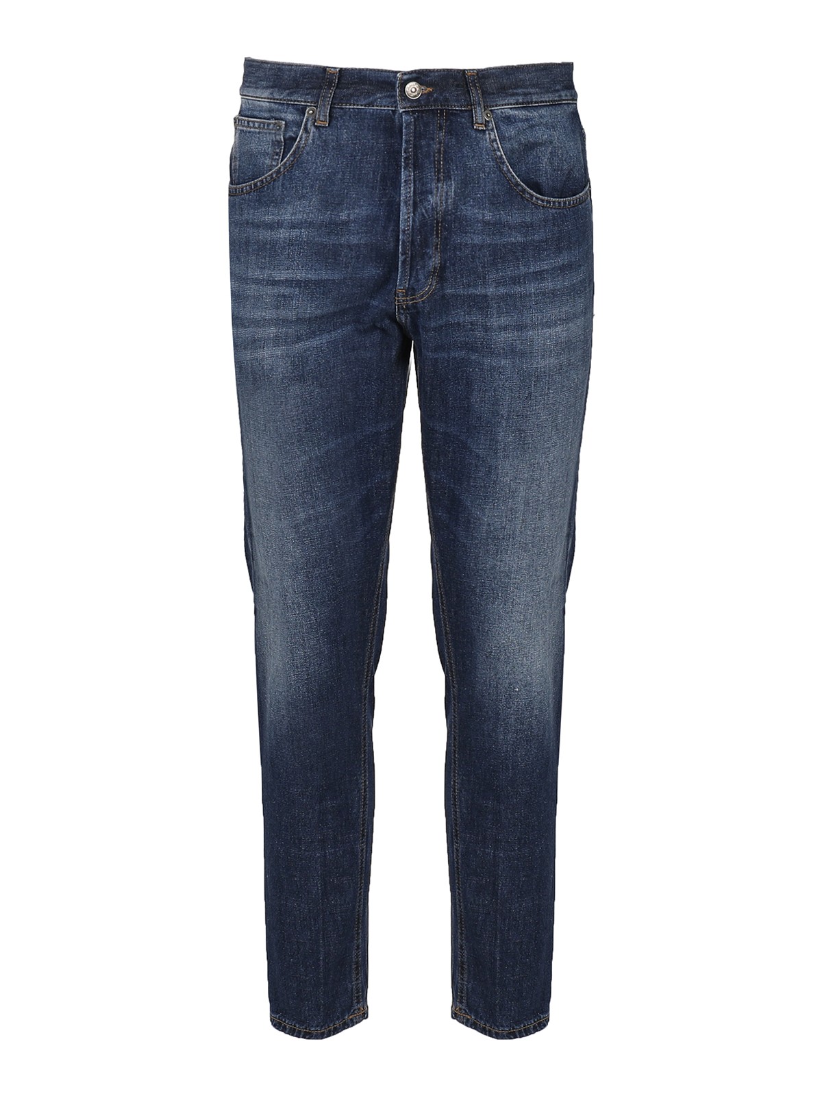 Dondup Straight Leg Faded Jeans In Light Wash