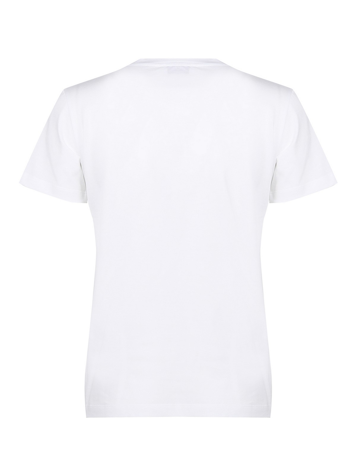 Shop Dondup Cotton Crewneck T-shirt With Logo In White
