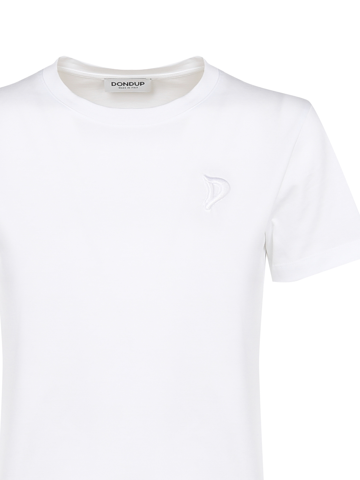 Shop Dondup Cotton Crewneck T-shirt With Logo In White