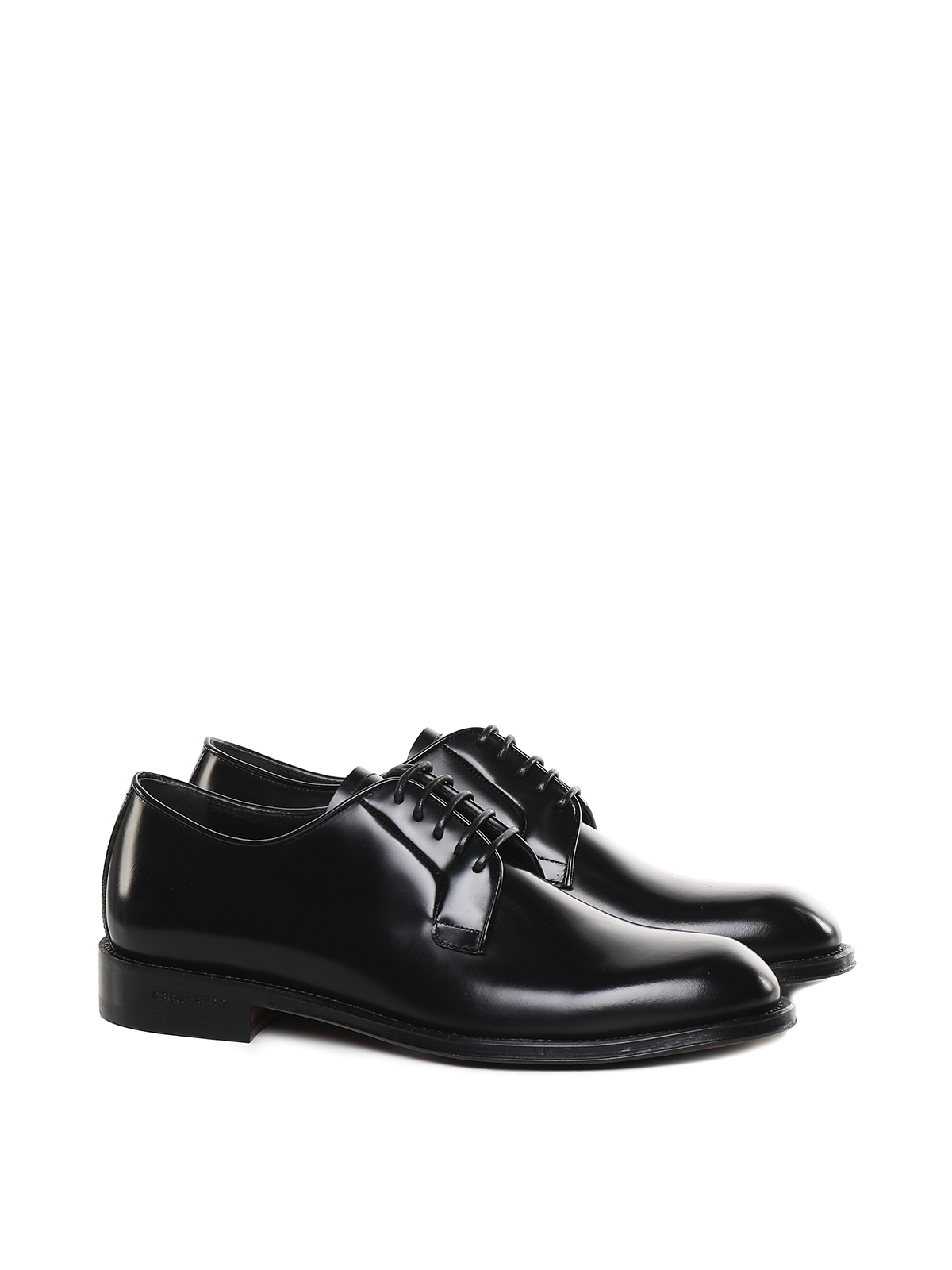 Shop Dsquared2 Leather Classic Shoes With Logo In Negro