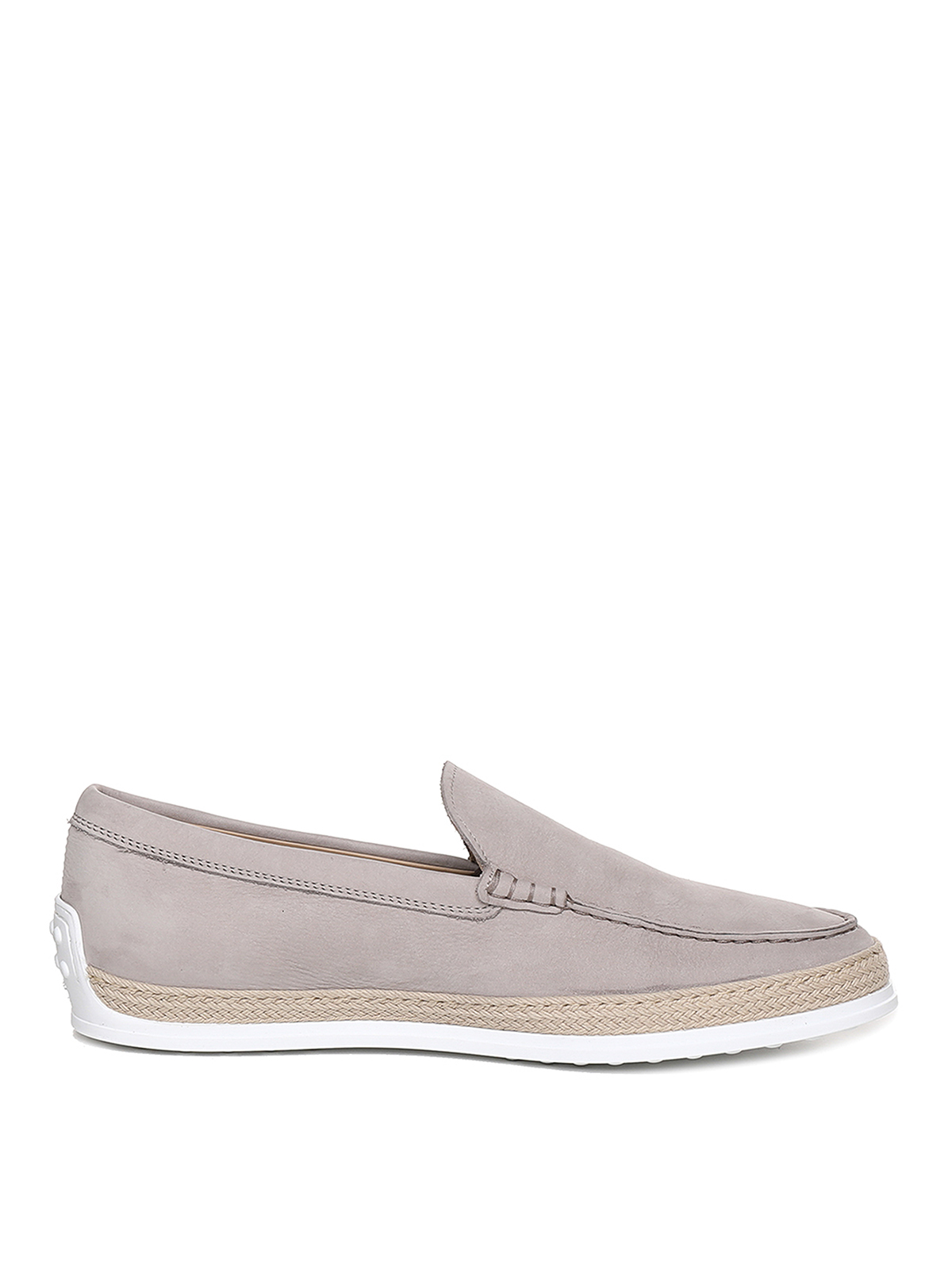 Tod's Suede Penny Loafers In Light Grey