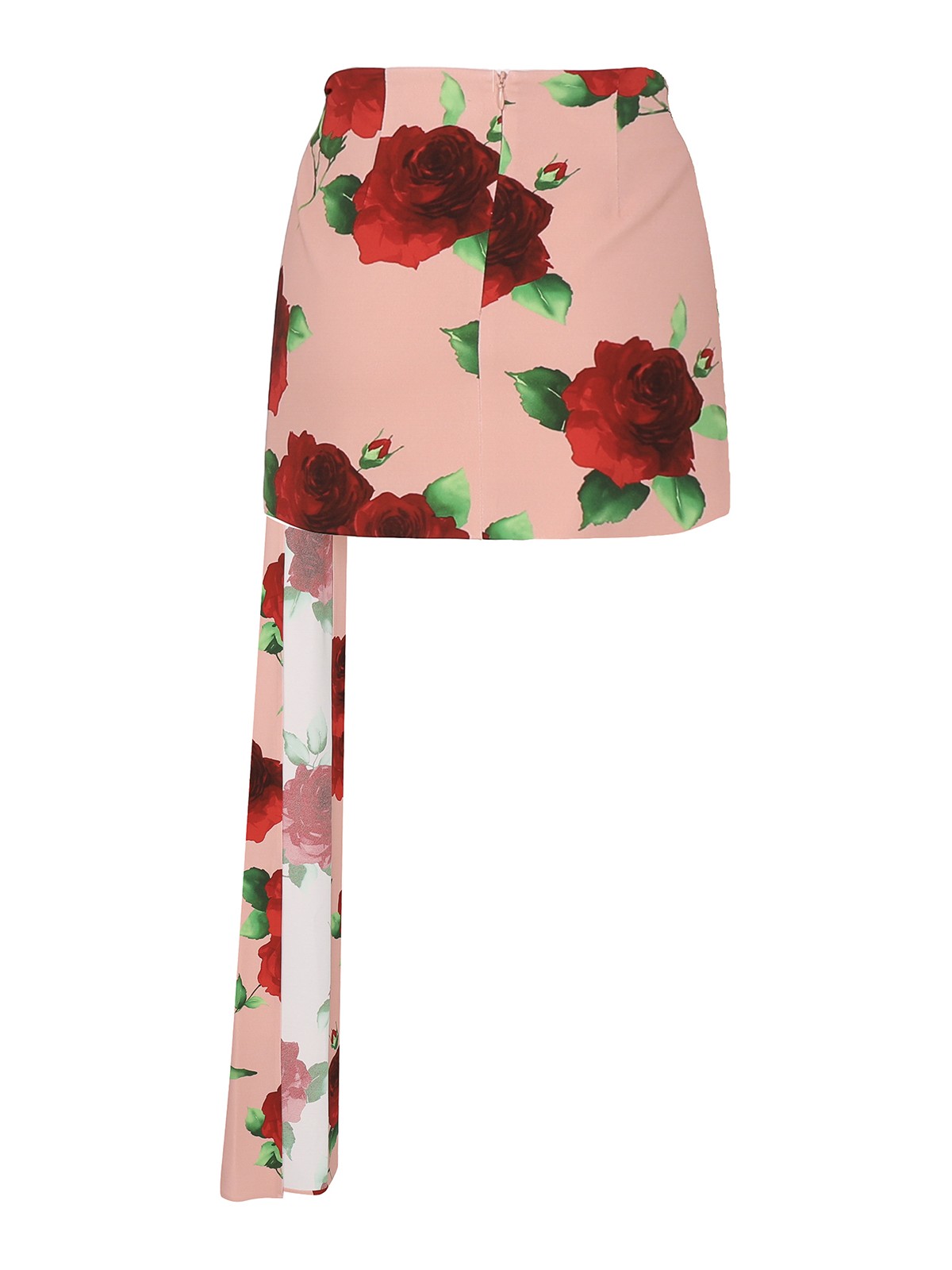 Shop Magda Butrym Draped Silk Mini Skirt With Flower In Pink