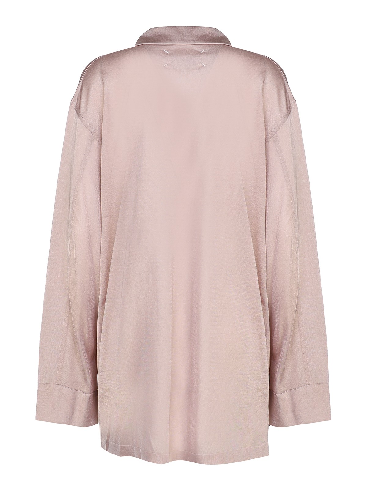 Shop Maison Margiela Viscose Large Shirt With Pocket On The Chest In Pink