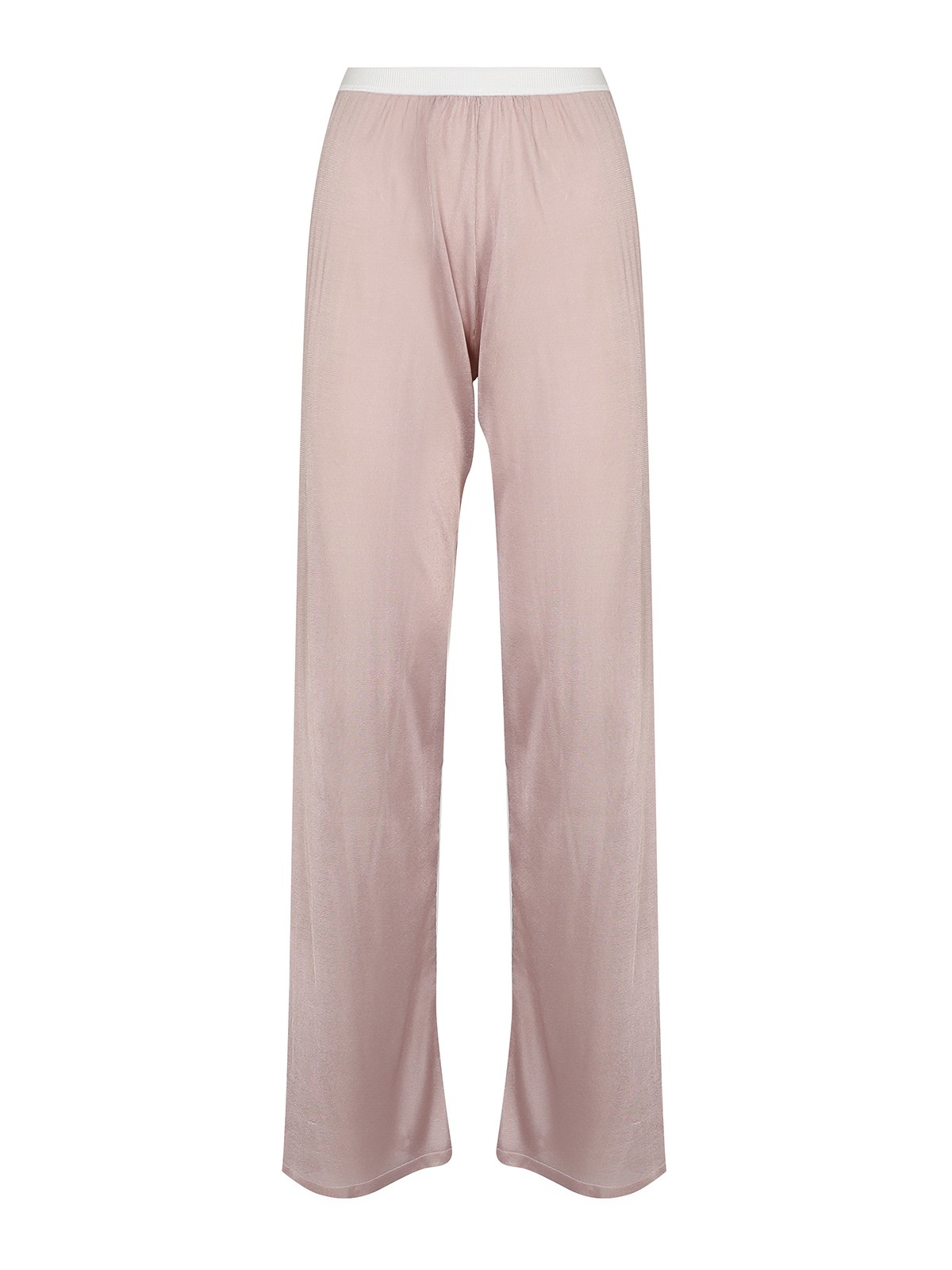 Maison Margiela Viscose Straight Leg Trouser With Waistband In Pink