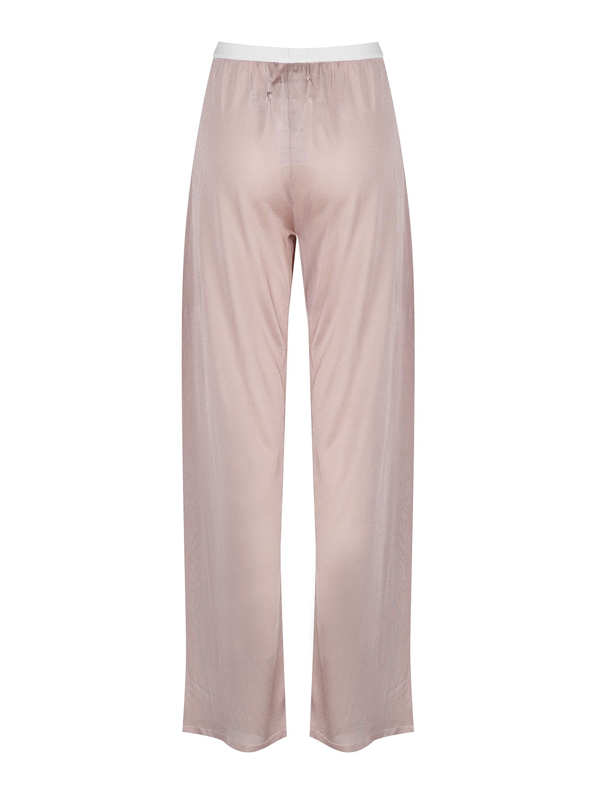 Shop Maison Margiela Viscose Straight Leg Trouser With Waistband In Pink