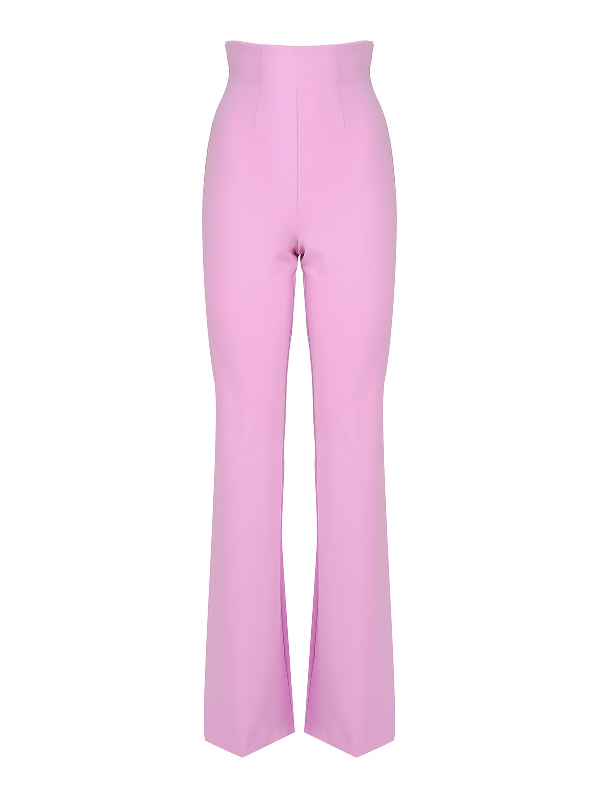 Max Mara High Waisted Straight Leg Trousers With Zip In Rosado