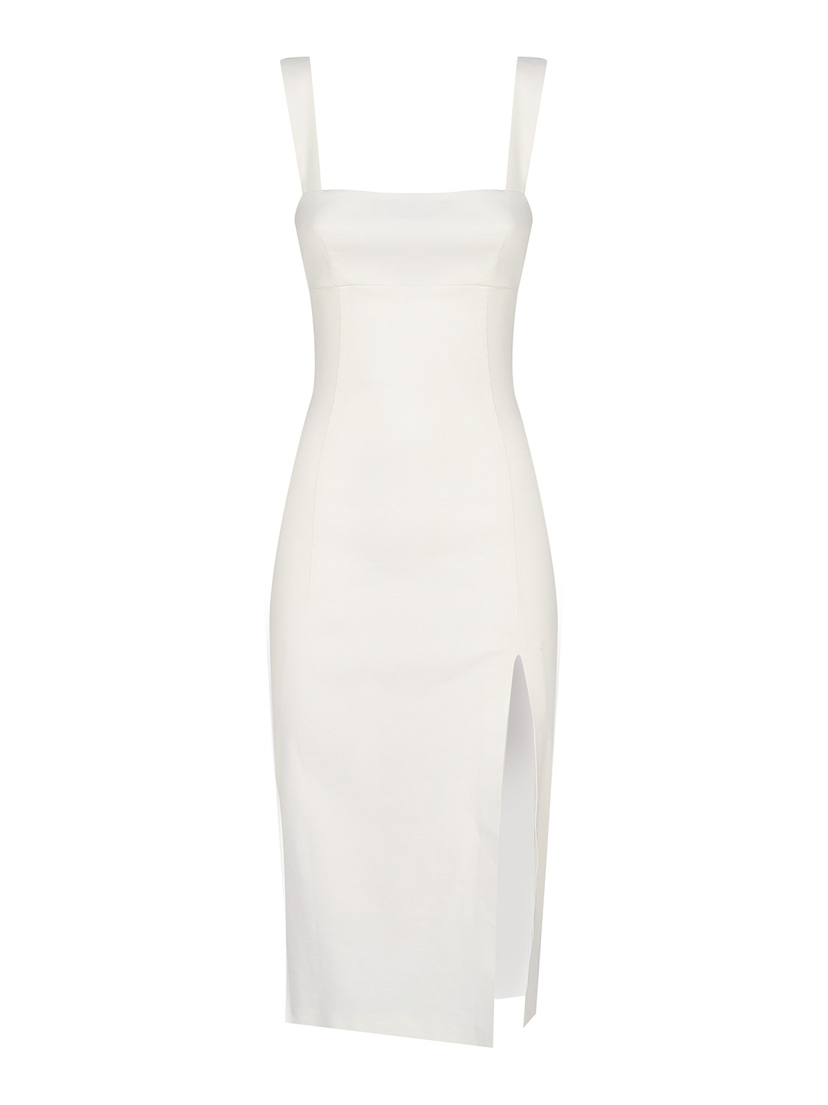 Pinko White Midi Dress With Front Slit
