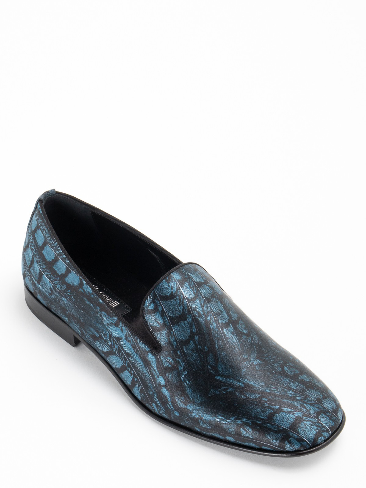 & Slippers Roberto Cavalli - Silk loafers with serpent effect and logo - 18764C