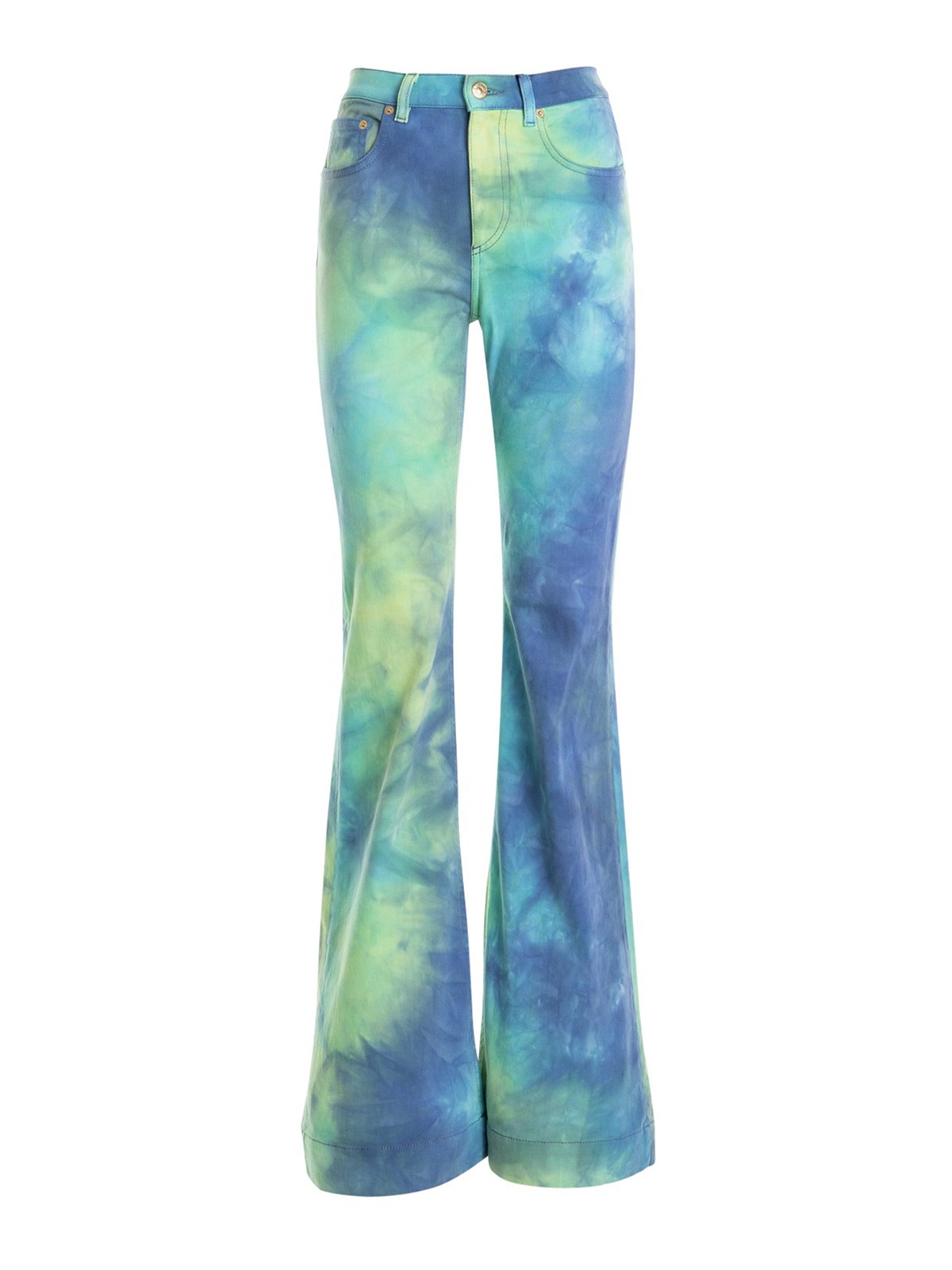 Shop Roberto Cavalli Multicolor Jeans With Flared Leg In Multicolour