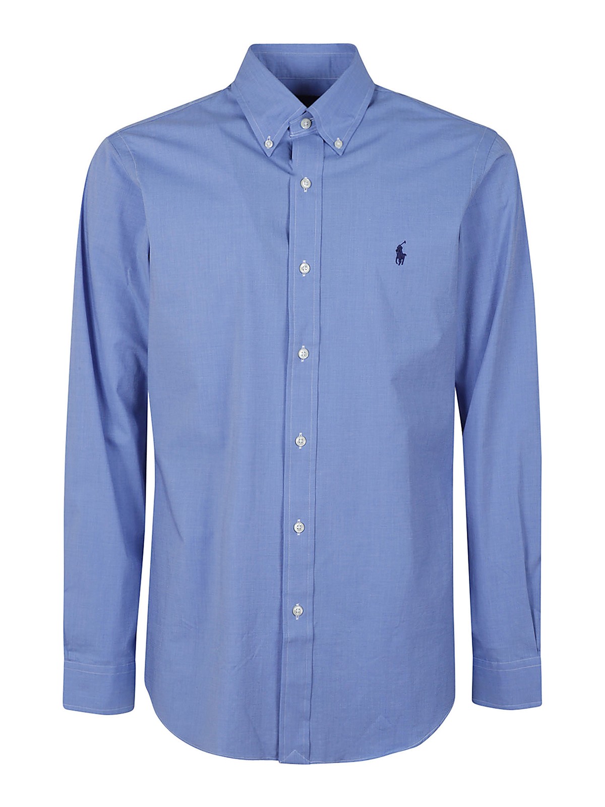 Shop Polo Ralph Lauren Stretched Cotton Shirt In Blue