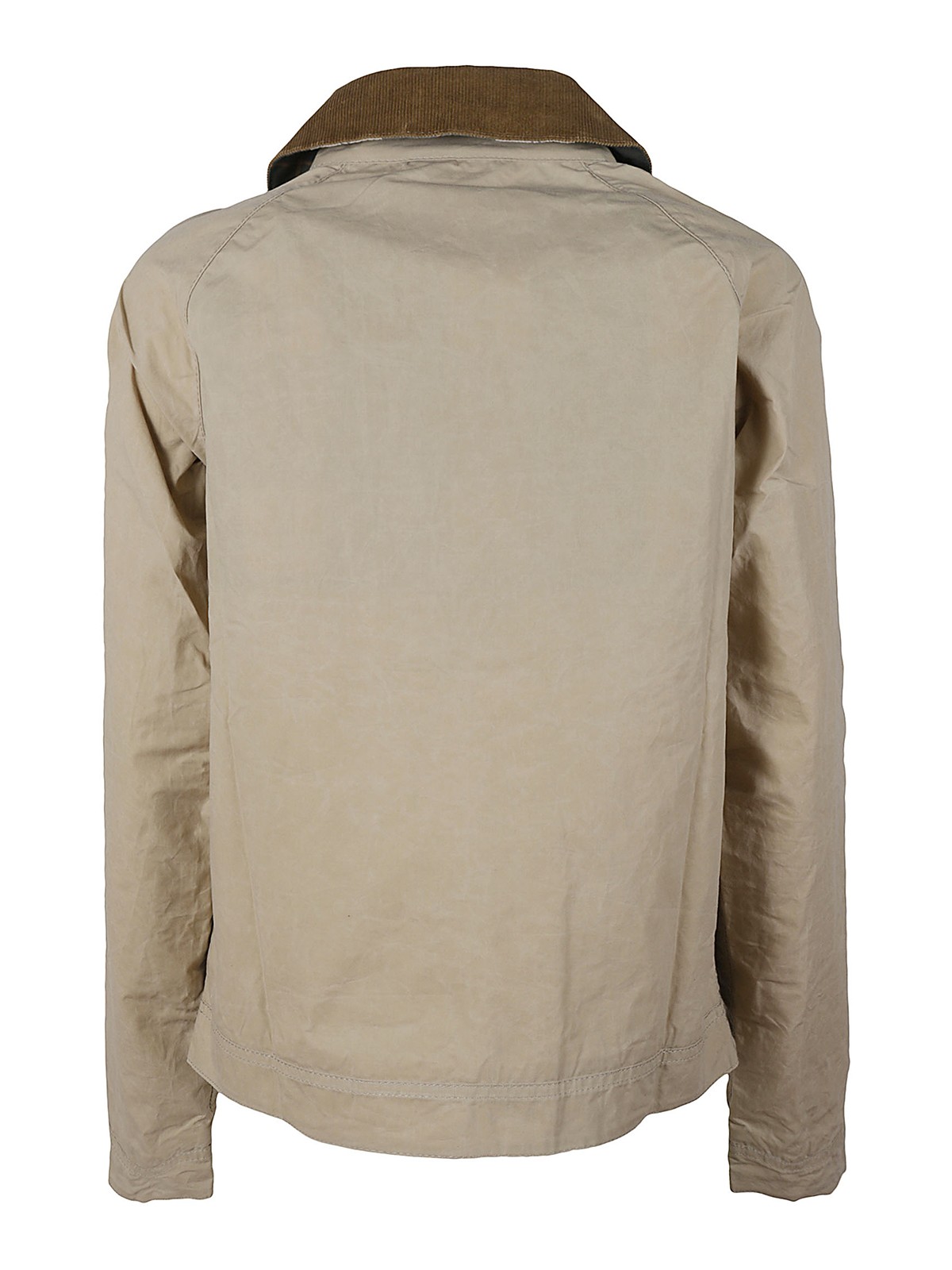 Shop Barbour Campbell Zipped Shirt Collar Jacket In Beige