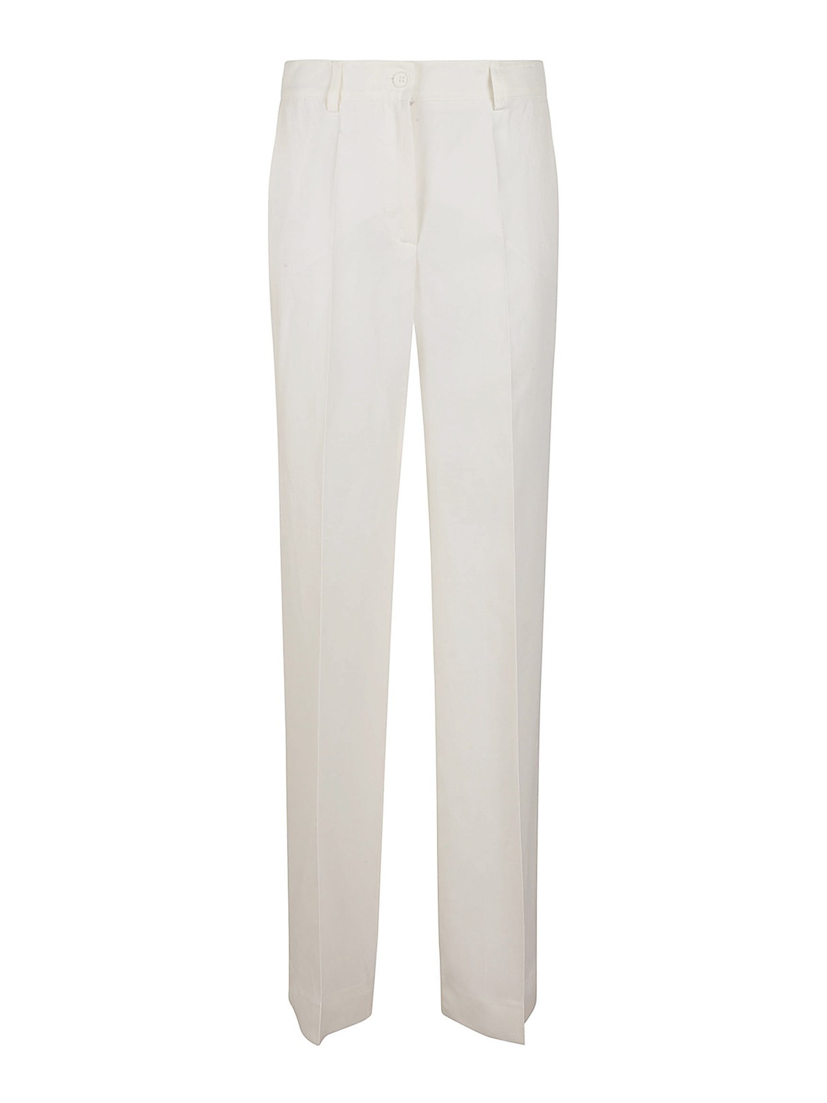 P.a.r.o.s.h Linen Blend Casual Trousers In White