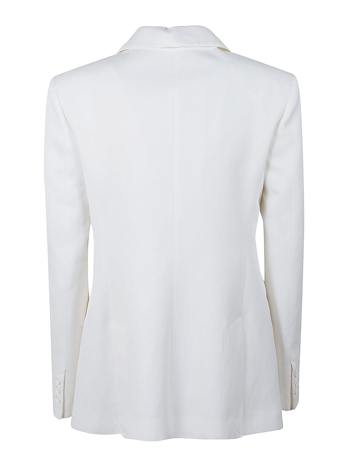 Shop P.a.r.o.s.h Single Breasted Peak Lapel Blazer In White