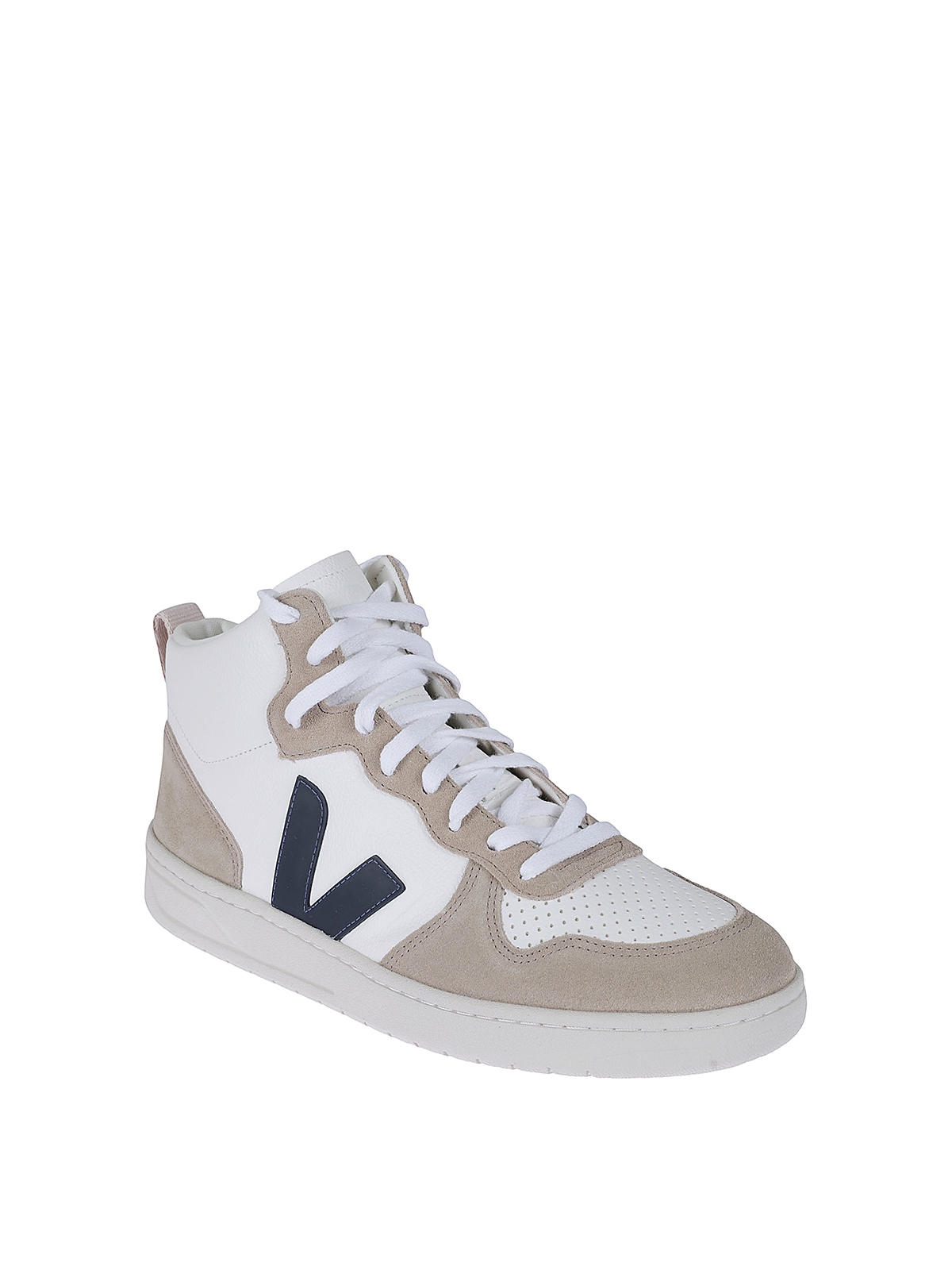 Shop Veja V15 High Top Sneakers In White